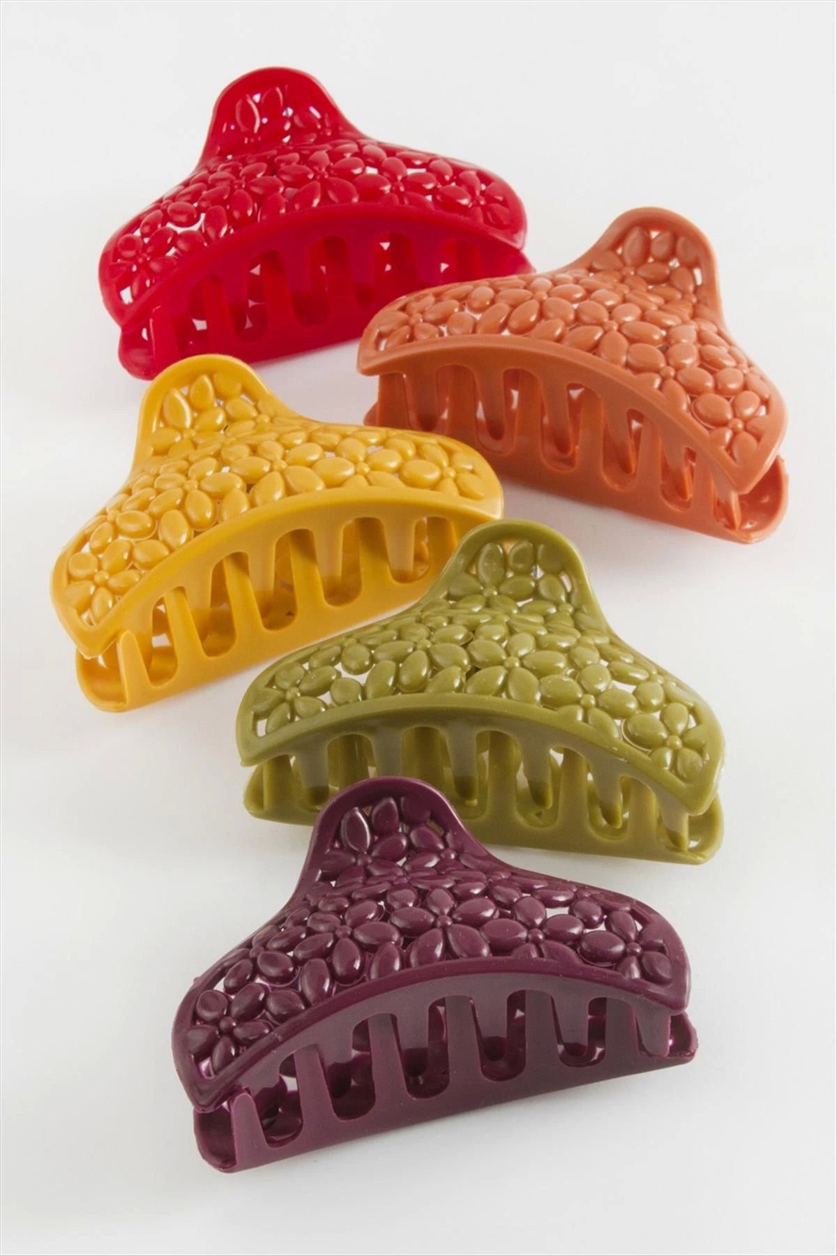 S'82 Oval Çiçek Renkli Mandal Toka 8 cm