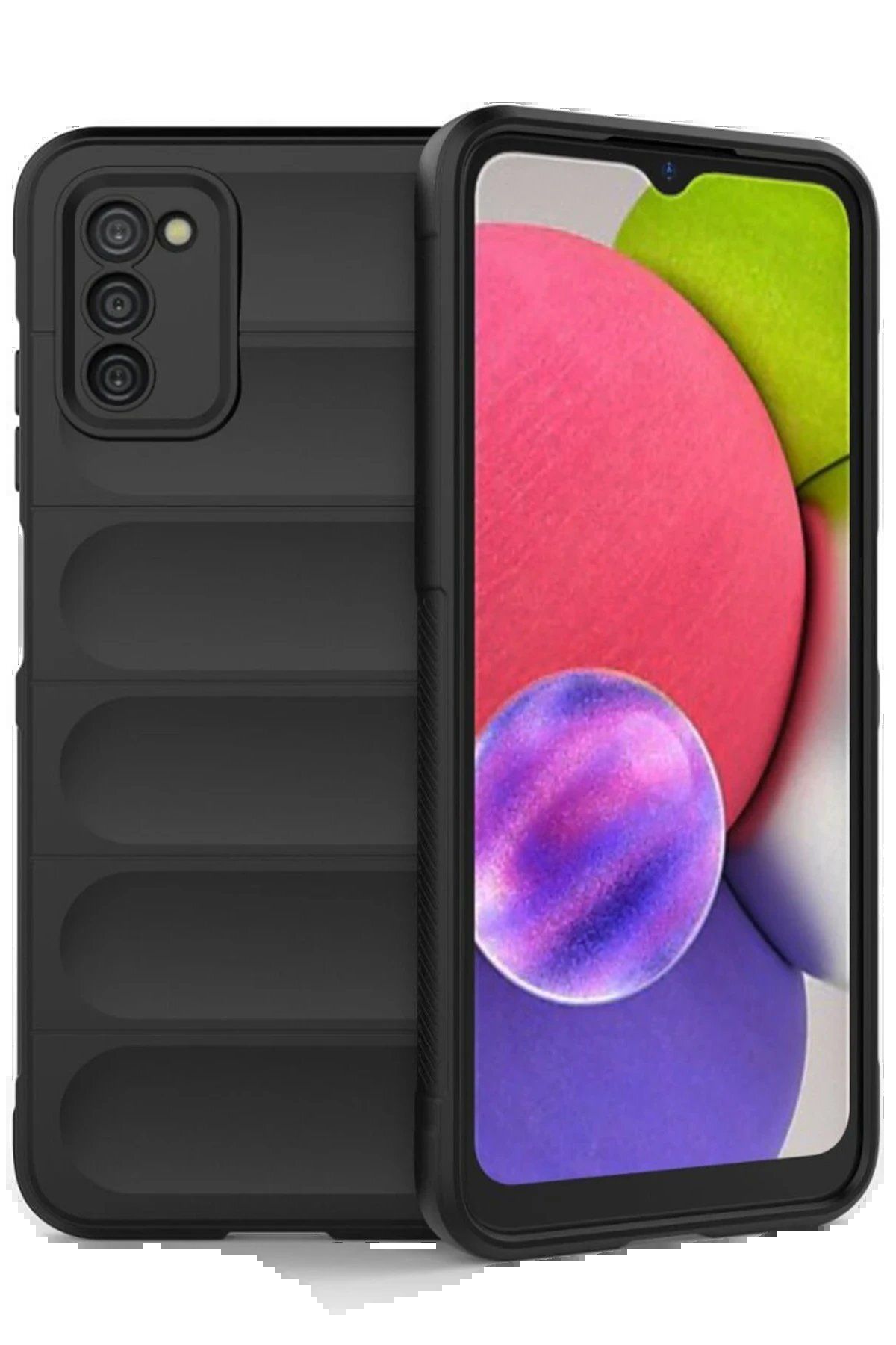 Toptan Bulurum Samsung Galaxy A03S Kılıf Optimum Silikon - Siyah