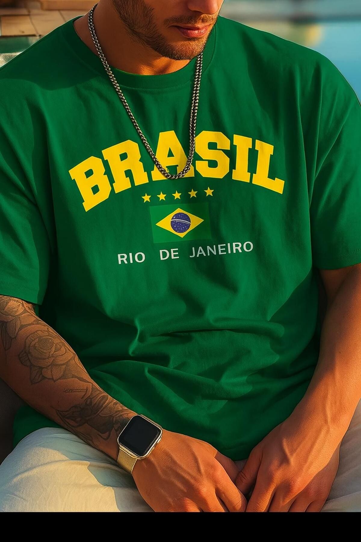 New Shine Brasil Brezilya Baskılı Oversize T-Shirt
