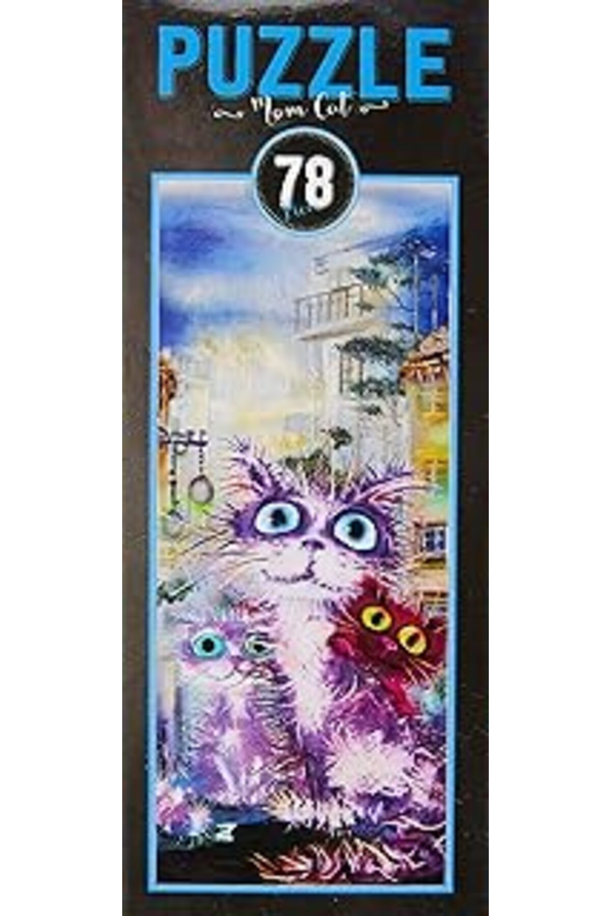 Pazarcan Blue Focus Mom Cat - Puzzle 78 Parça (Kapak Değişebilir)