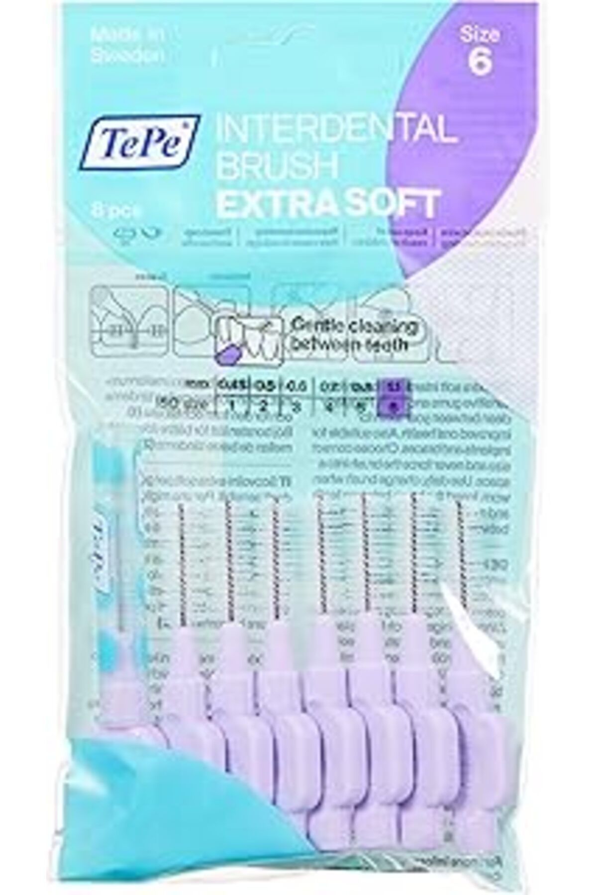 TBSProjects Tepe X Soft Ekstra Yumuşak Arayüz Fırçası, (8'Li, Mor, 1.1Mm)