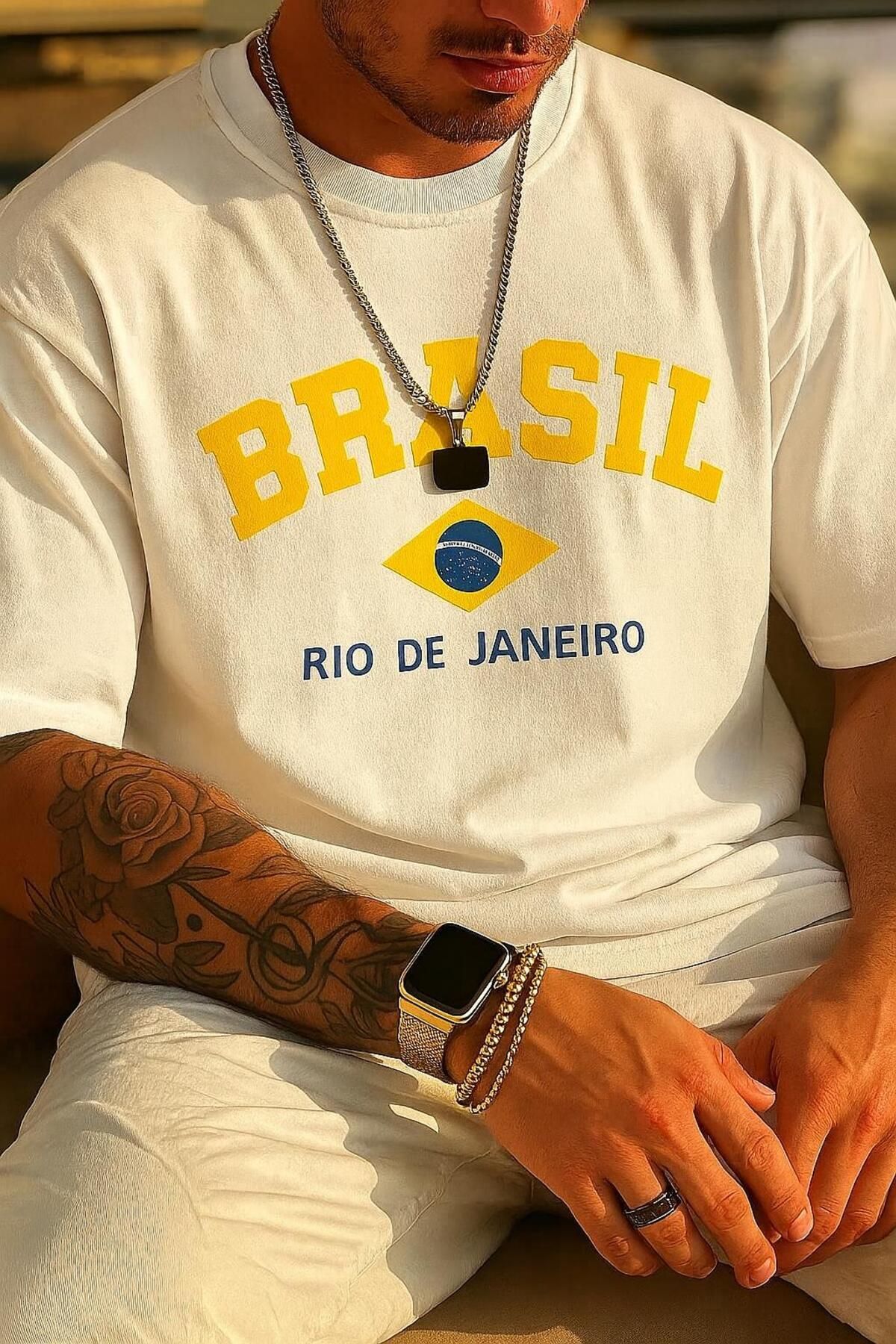 New Shine Brasil Brezilya Baskılı Oversize T-Shirt