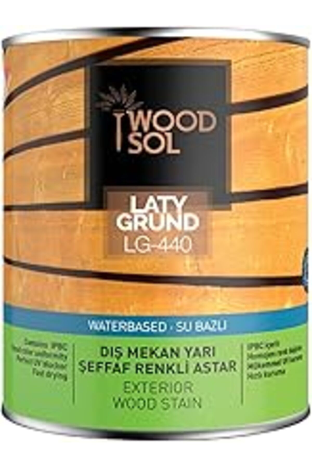 Pazarcan Woodsol Latygrund Dış Mekan Yarı Şeffaf Renkli Ahşap Astarı 0.75 Lt 1570 Grey