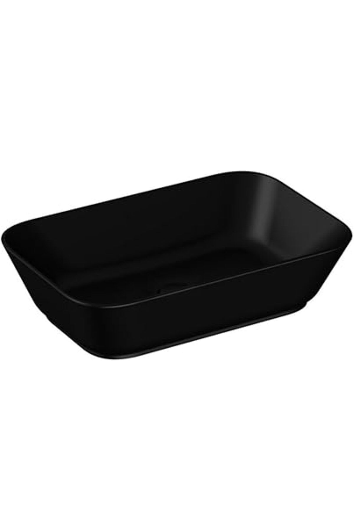 Qedii Vitra Geo 7425b083-0016 Dikdörtgen Çanak Lavabo, 60 Cm, Mat Siyah