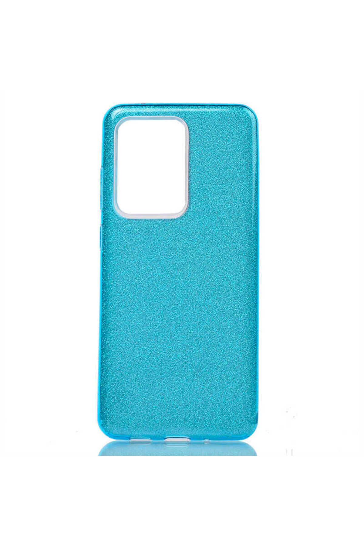 halkhouse Galaxy S20 Ultra Kılıf Renkli Simli Parlak Şık Sert Kadın Kapak Shining Silikon