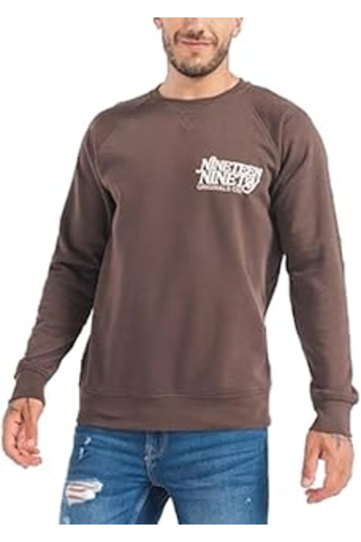 TBSProjects Erkek Koyu Kahve Sweatshirt Jack&Jones Originals