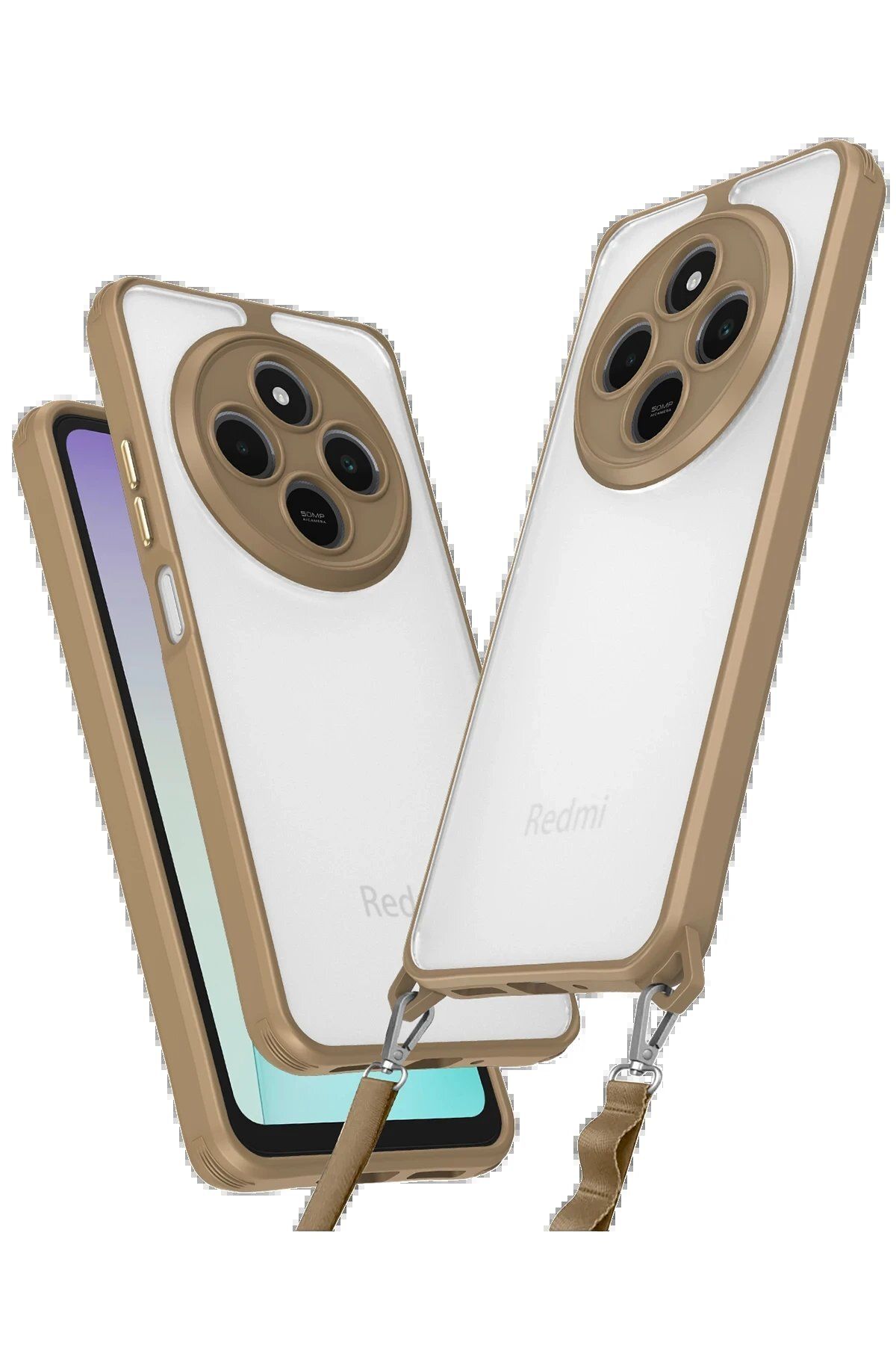 Toptan Bulurum Xiaomi Redmi 14C Kılıf Penta Silikon Kılıf - Çöl Titanyum