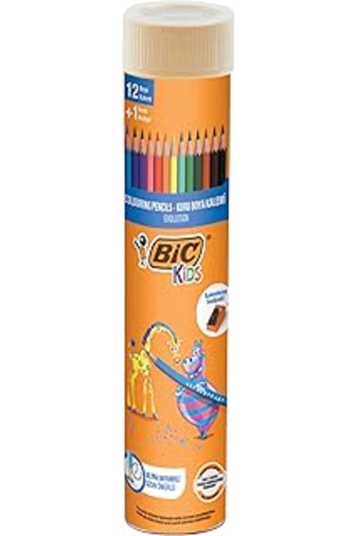 Mu Art Ahşap Kids Evolution Kuru Boya Kalemi 13'Lü Metal Tüp, Kıymık Oluşturmaz, Çiğnemeye Karşı Dayanıklı, Kola