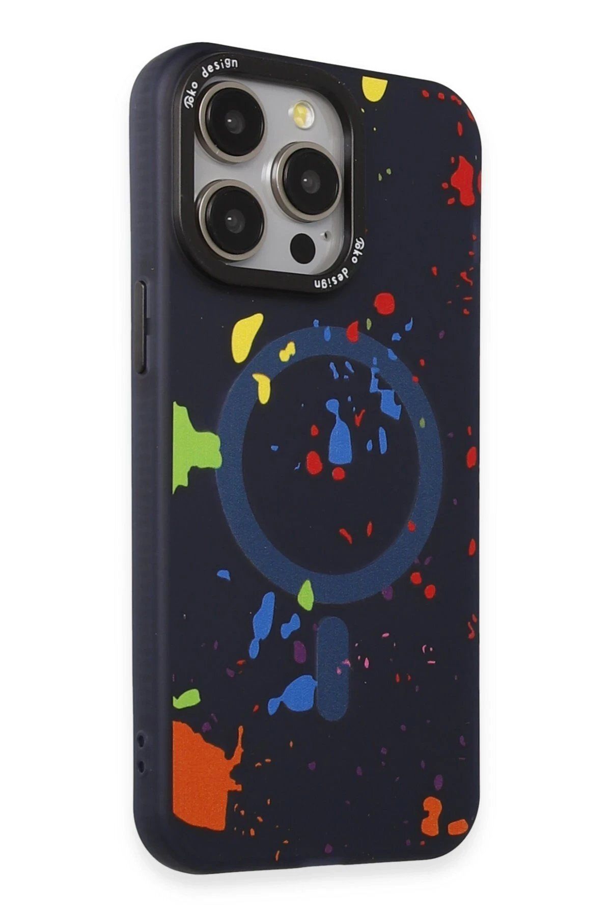 Toptan Bulurum iPhone 14 Pro Colorful Magsafe Kapak - Lacivert