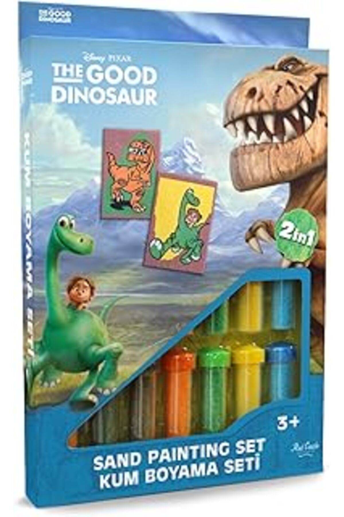 Mu Art Ahşap Red Castle Good Dinosaur Kum Boyama Seti, 2'Li