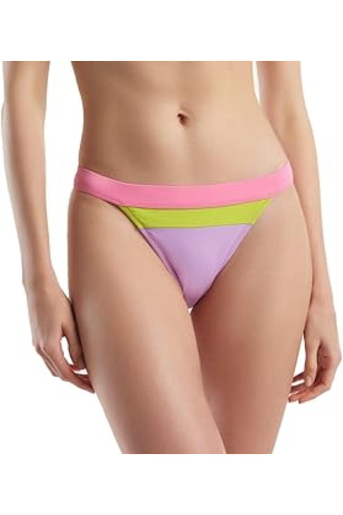 Mu Art Ahşap United Colors Of Kadın Renk Bloklu Brezilya Modeli Normal Bel Bikini Altı Çok Renkli M