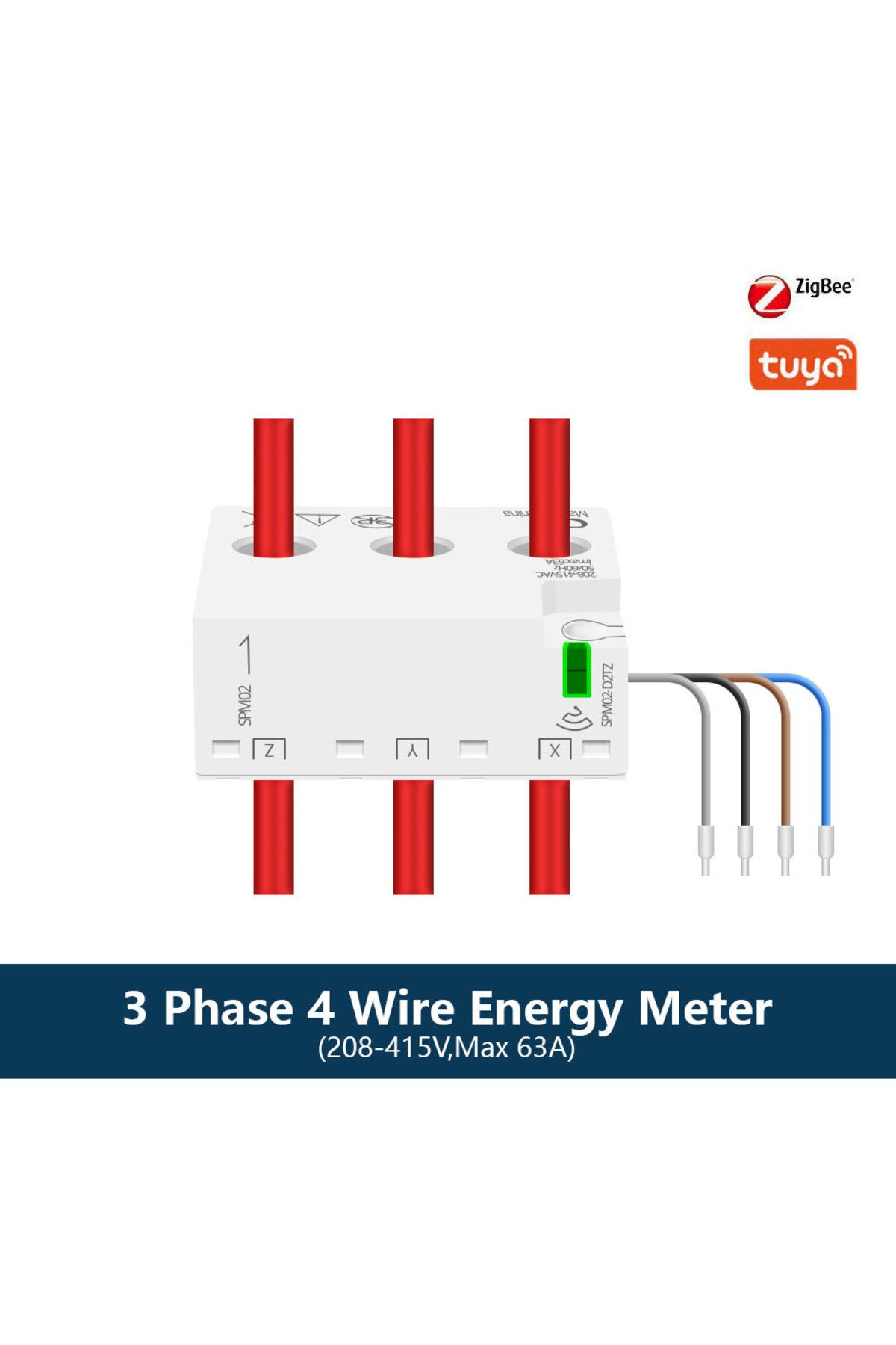 Choice-Zigbee 3 phase Zemismart Zigbee WiFi 3 Phase Energy Meter Power Monitoring Real-time Measure Consump 1
