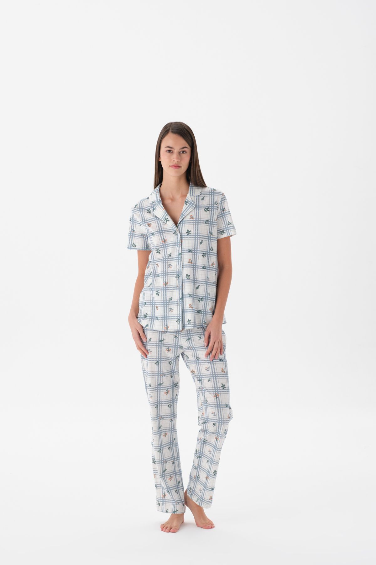 Eros ESK34618 KISA KOL GÖMLEK PİJAMA TK.