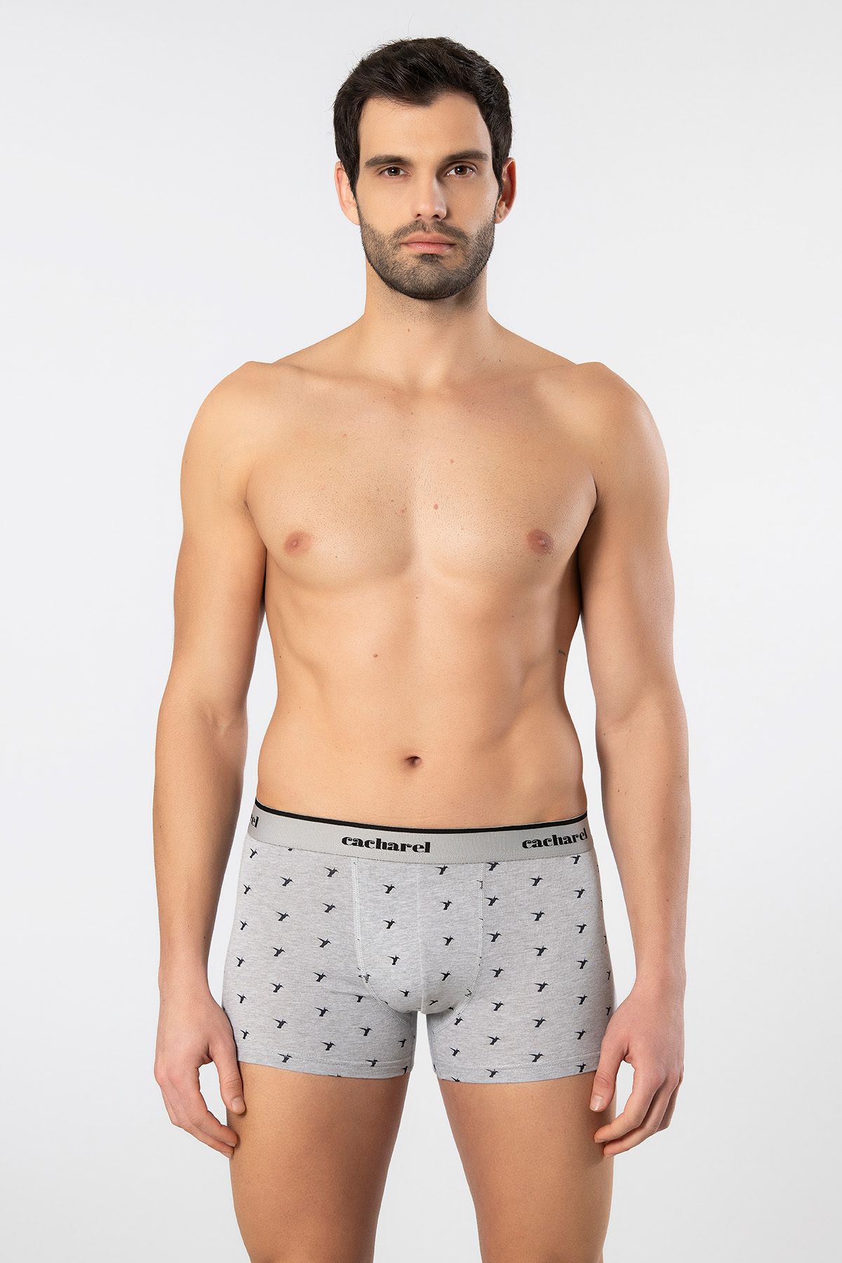 Cacharel-1339 Men's Patterned Lycra Boxer 3 Pack 3