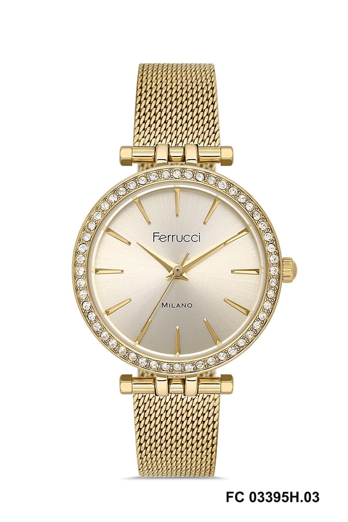 Ferrucci Gold Renk Kadın Kol Saati ve Bileklik