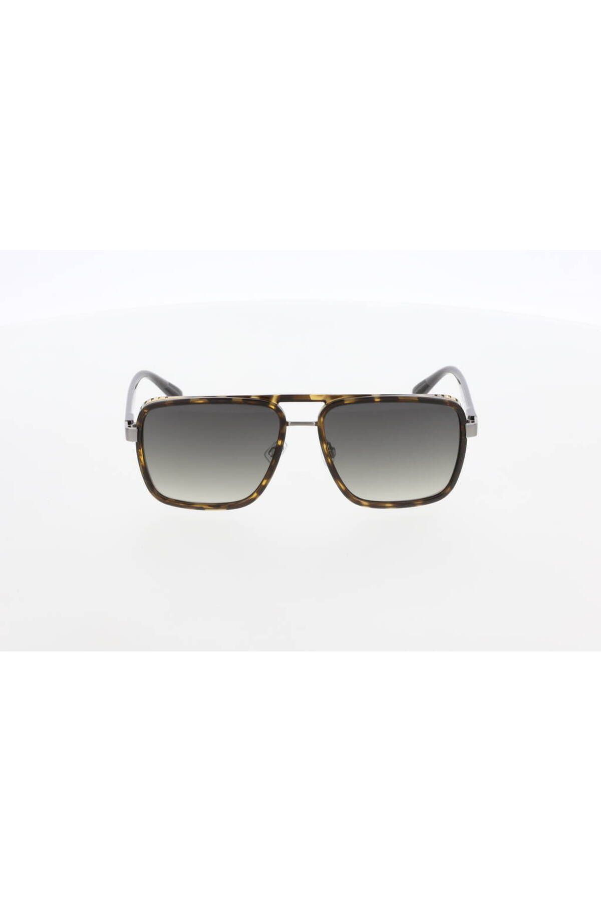 Mustang-Mu2455 Col.2 57 16 141 Sap Partial Black Frame Leopard Brown Pattern Glass Color Green Gradient U 5
