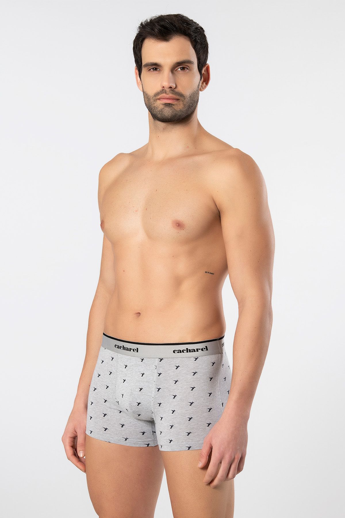 Cacharel-1339 Men's Patterned Lycra Boxer 3 Pack 4