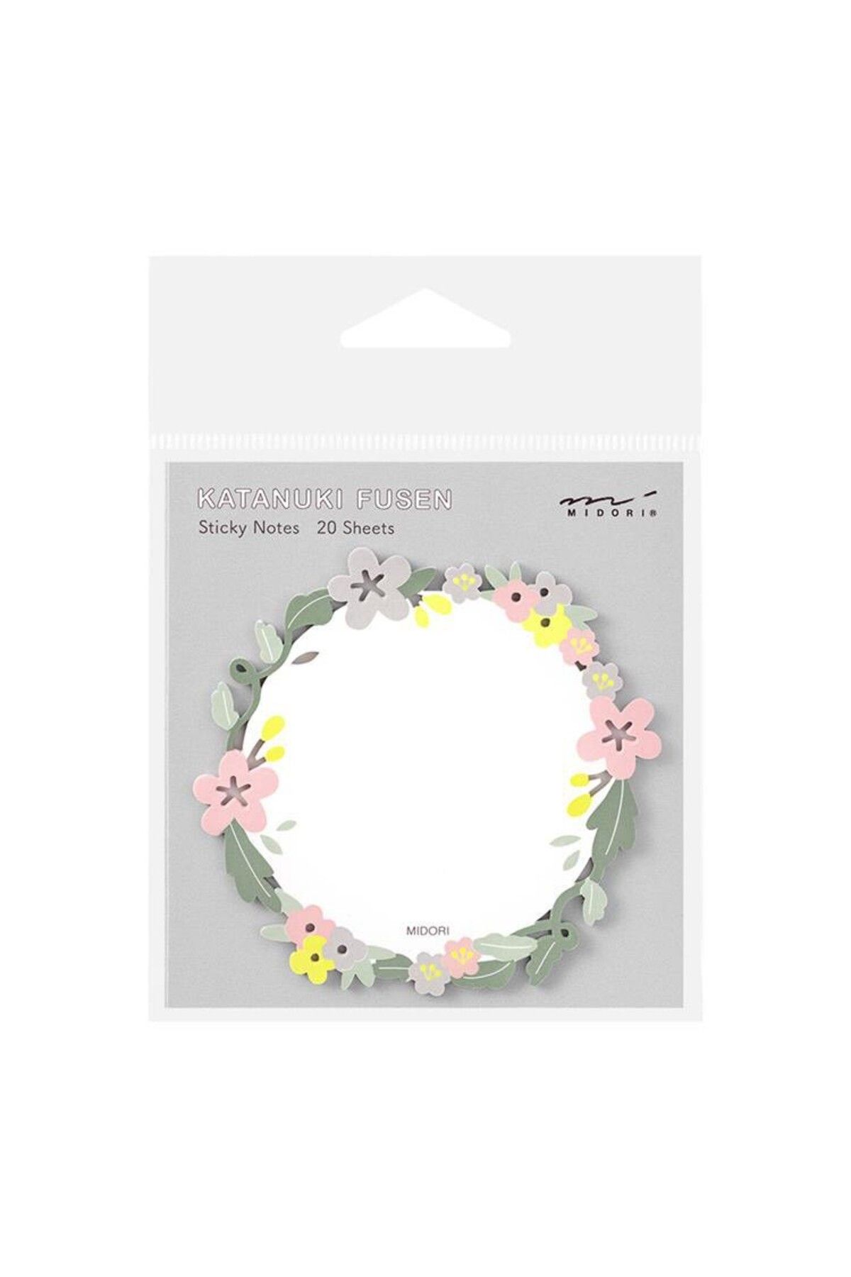 Midori Katanuki Fusen Sticky Notes Yapışkan not 20 yaprak - çelenk deseni