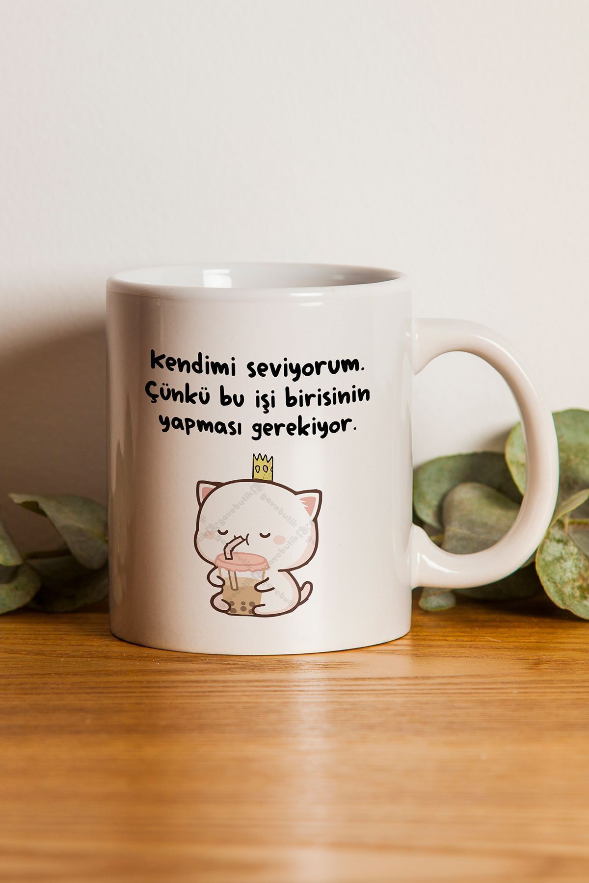 BİBANAPROMOSYON "kendimi Seviyorum" Baskılı Kupa Bardak - Sevgililer Günü Hediye
