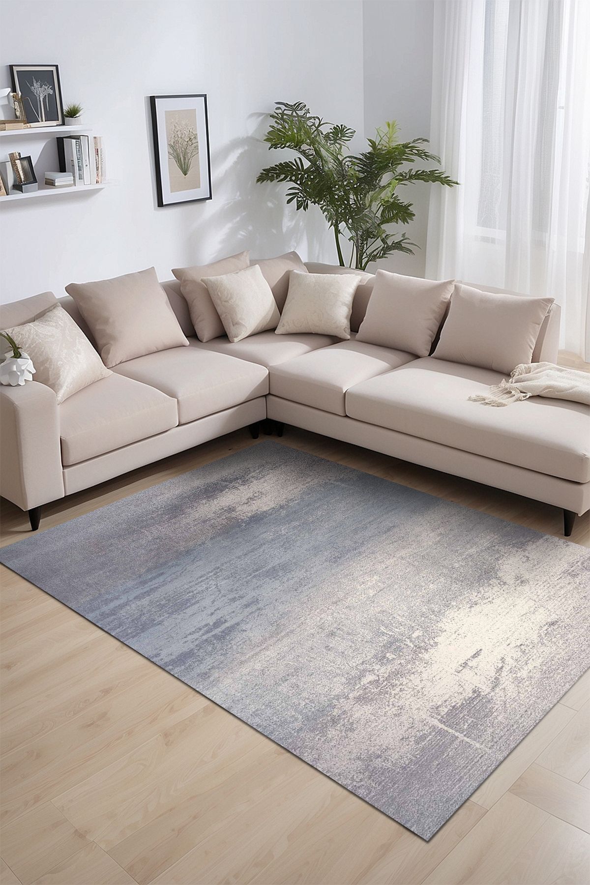 Lattedizayn Rot Eskitme Yıkanabilir Kaymaz Pamuk Taban Kadife Salon Mutfak Halısı Yolluk Kilim