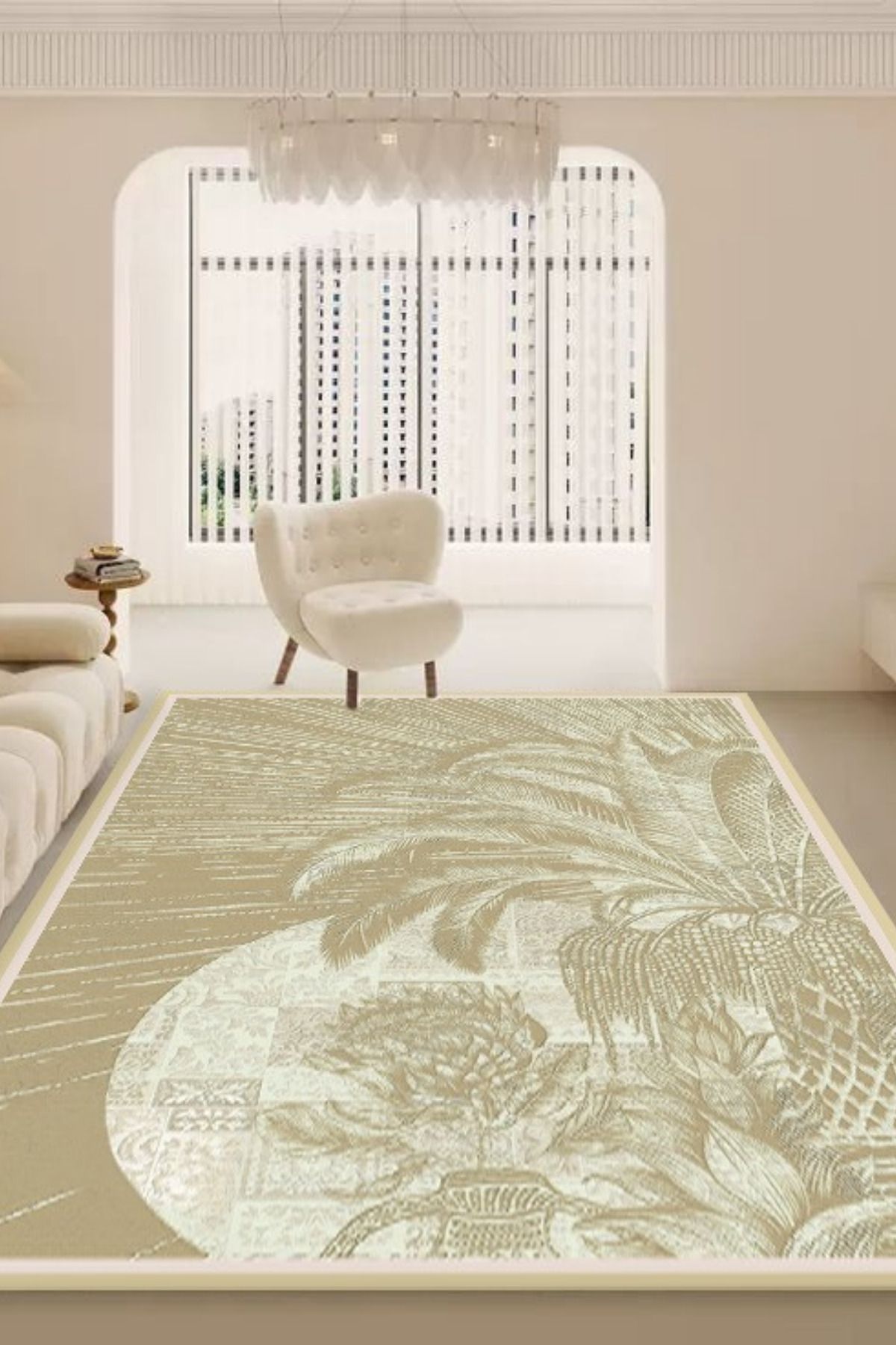 DERAS HOME Dijital Baskı Yıkanabilir Kaymaz Taban Salon Halısı Yolluk