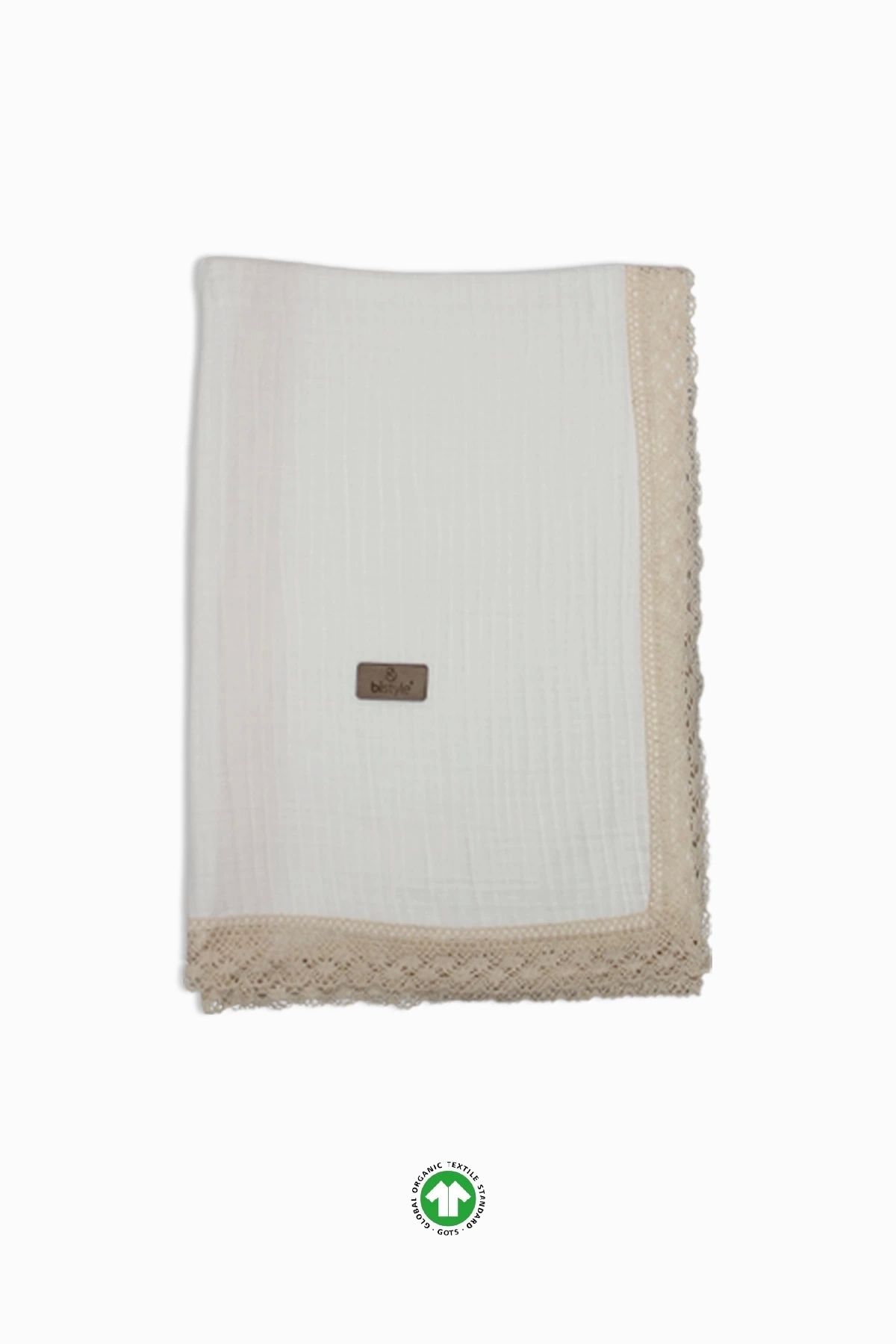 Akm Life Organik Müslin 80x90 Fistolu Battaniye 70112 Ekru
