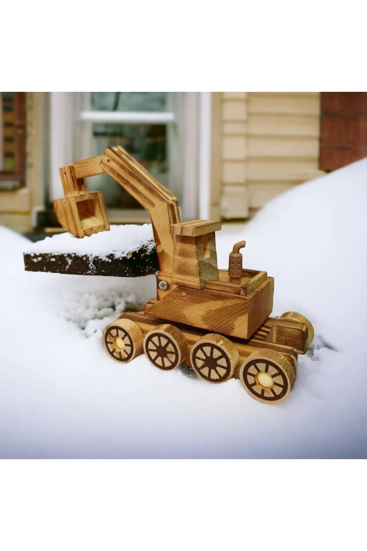 Otantik Çarşı Ahşap Oyuncak Dozer