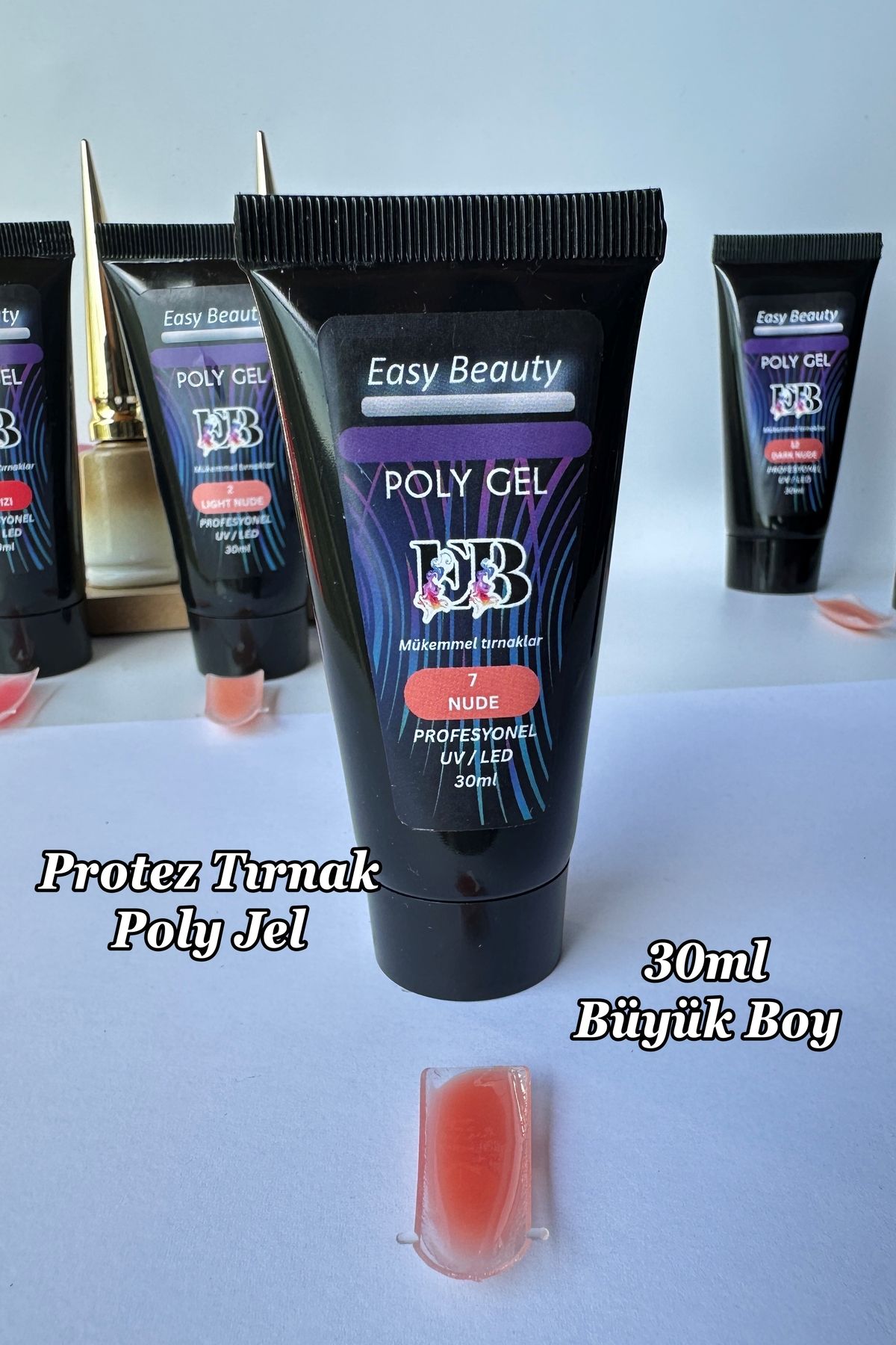 Easy Beauty 30ml Nude Protez Tırnak Jeli Poly Jel Evde Kolay Protez Tırnak Yap! Polygel Polijel Poly Gel