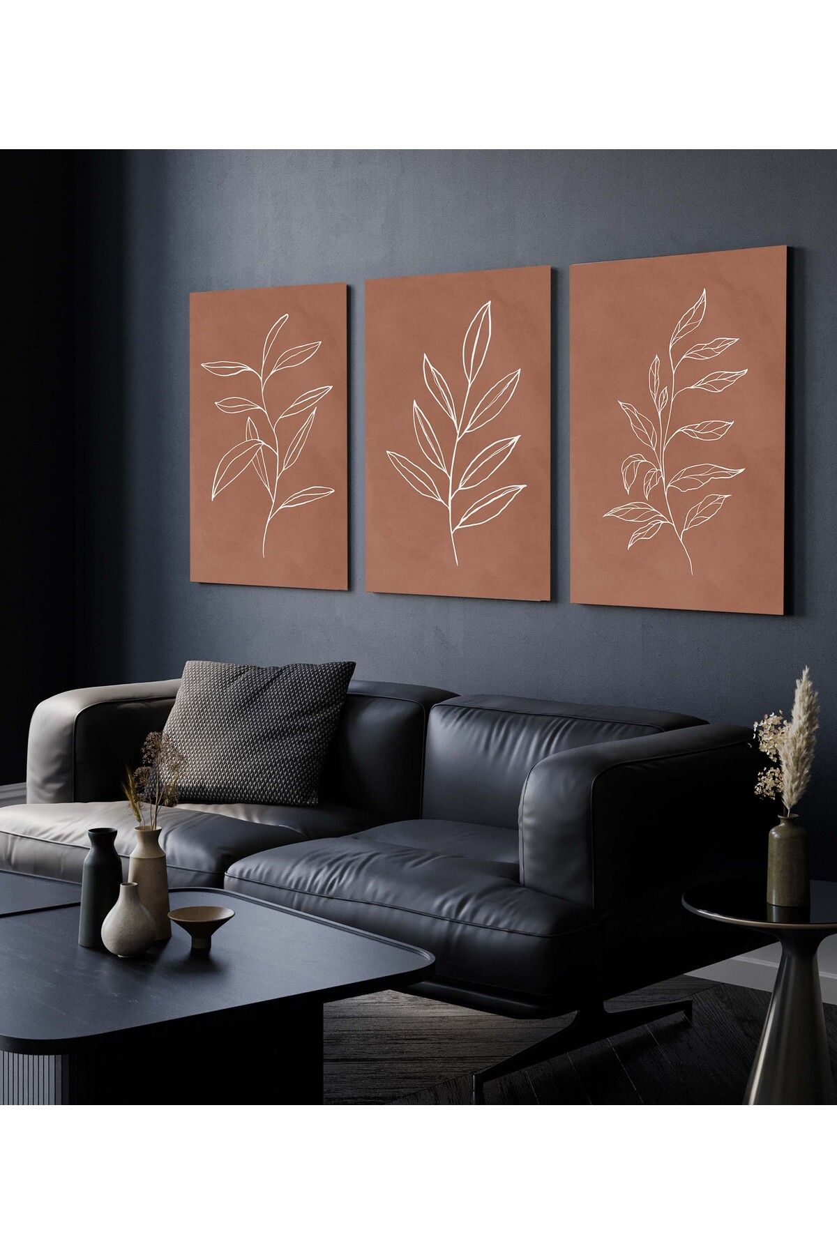 Hagen Duvar Tablosu Çerçeve Görünümlü Mutfak Tabloları Premium Kalite 3 lü Tablo Modern Tablo Bohem Tablo