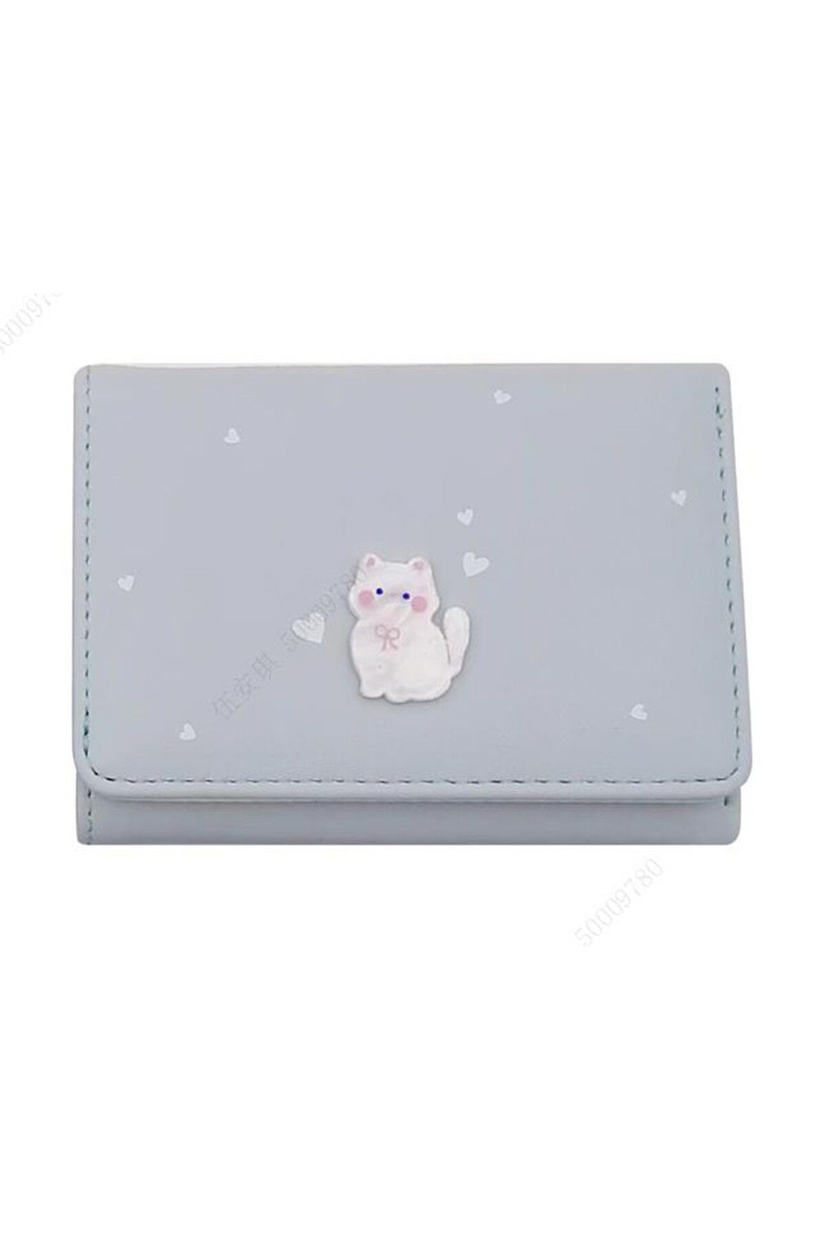 Miniso Sevimli Kedi Serisi Üç Katlı Kadın Cüzdanı (Mavi)