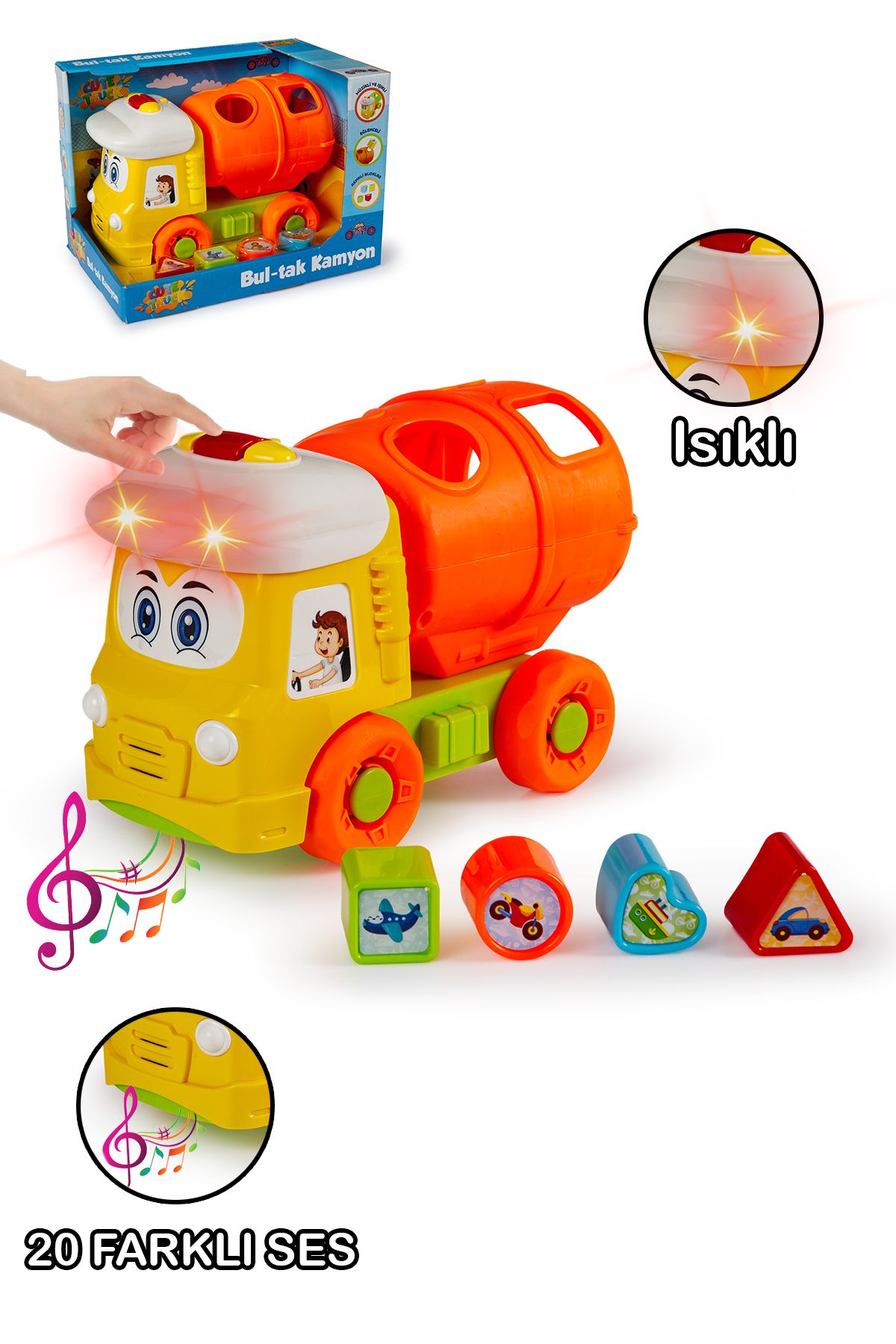 TOYZZONE TOYS STORE BUL-TAK KAMYON OYUNU SESLİ IŞIKLI ŞEKİL EŞLEŞTİRME KAMYONU