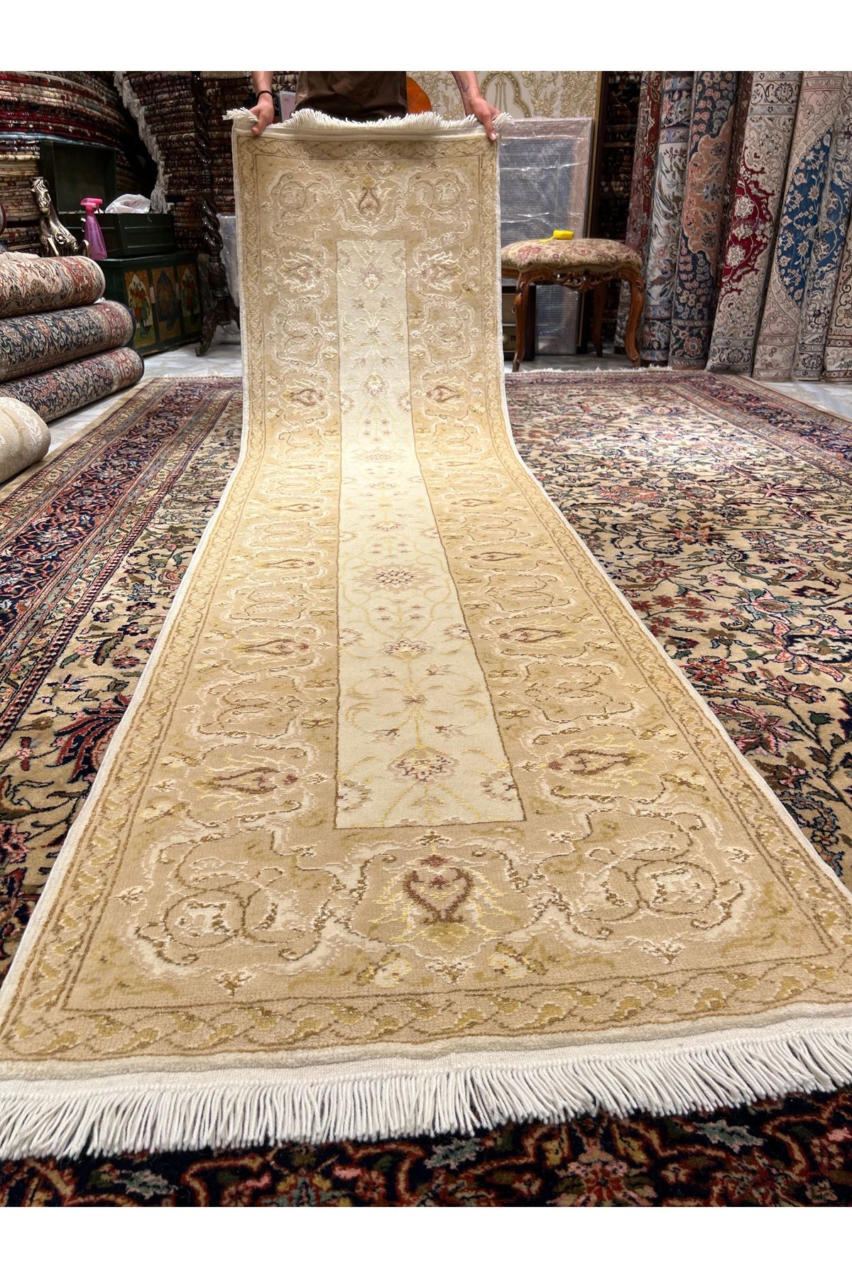 RD RAMAZAN DAĞ EL HALI SANATI El Dokuma İpekli Uşak Halısıdır Özel Dokuma Ebat 300x78
