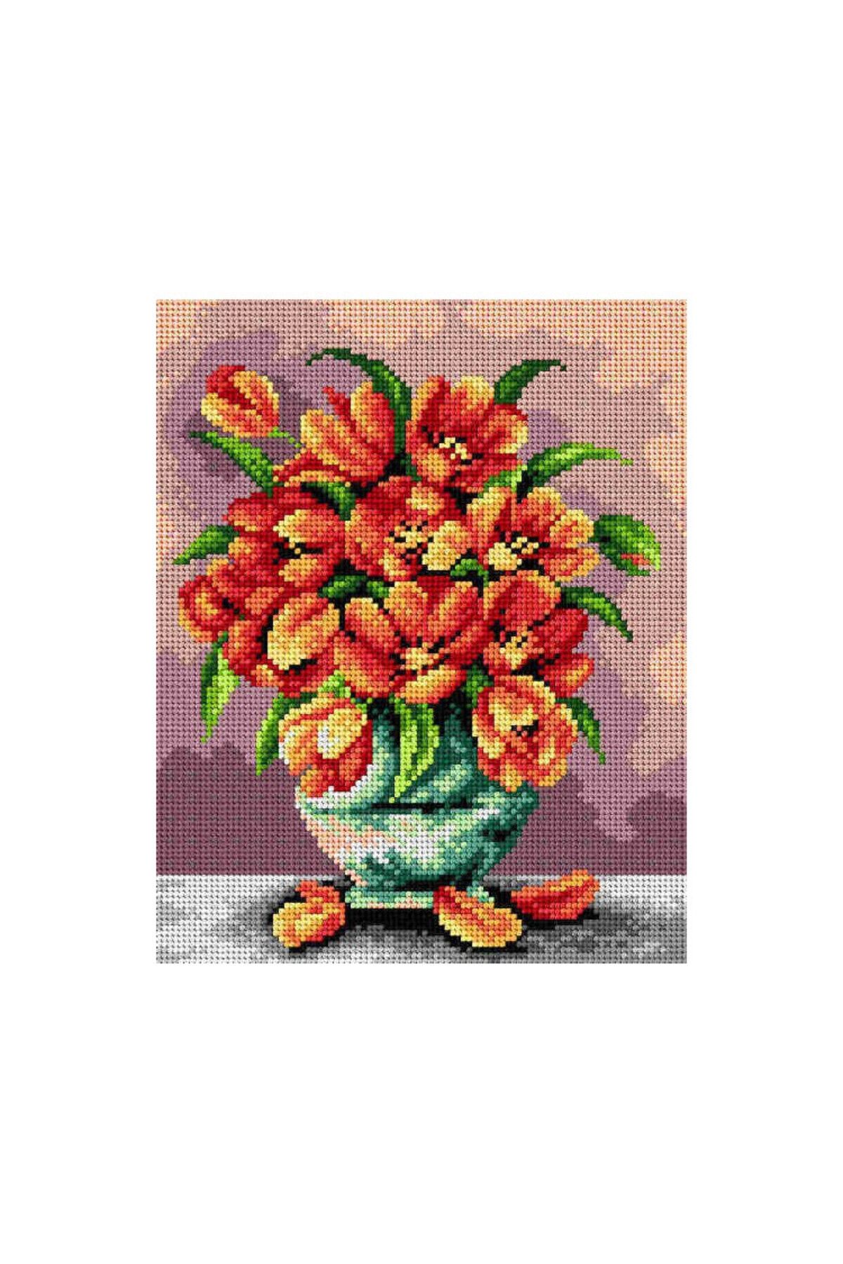 Orchidea Baskılı Goblen Çiçekler 2412 24*30 cm