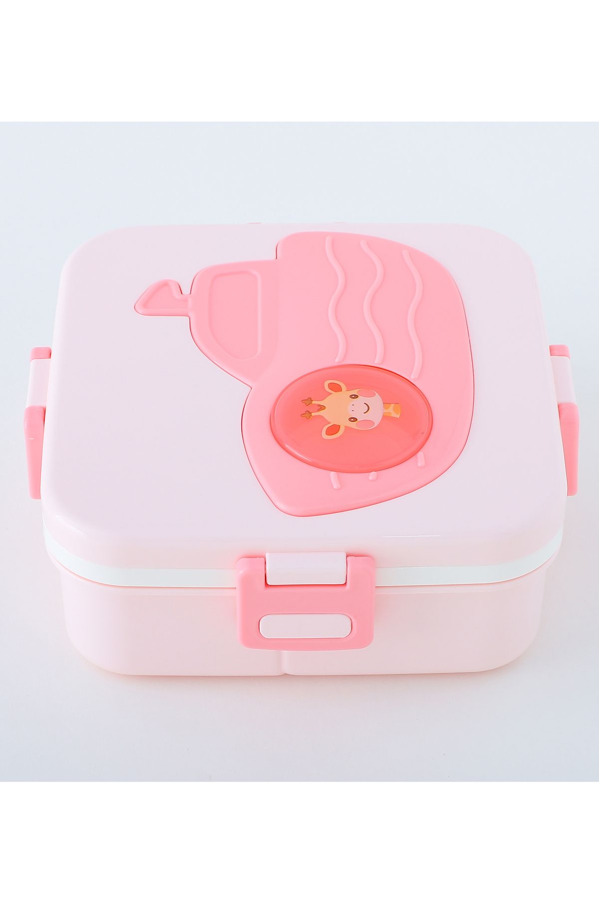Fab N Funky-Giraffe Themed Lunchbox, Compact, Lightweight, Fun Design, 3 Years+, 17.2 x 17.2 x 7.3 cm - Pink 6
