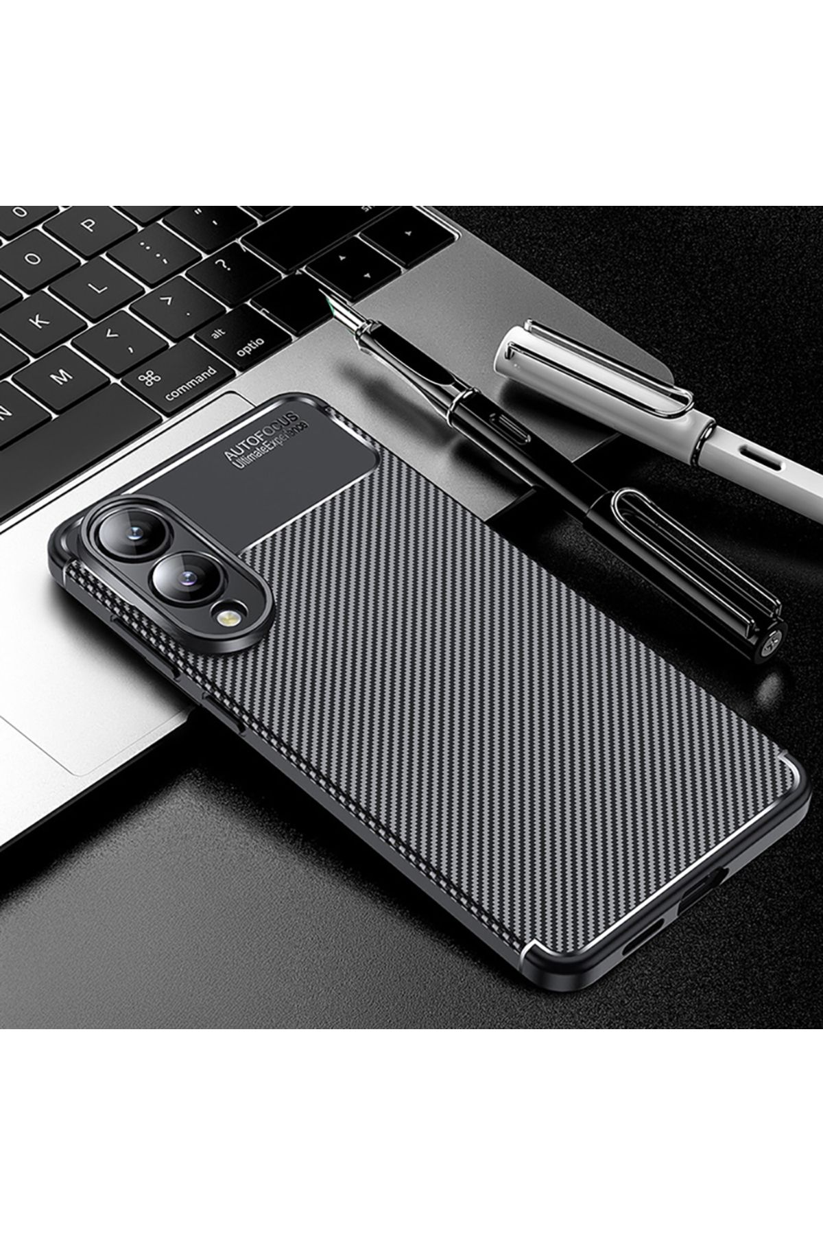 GRABONO Samsung Galaxy S25 EDGE Kılıf Karbon Fiber Görünümlü Ultra İnce Premium Carbon Case