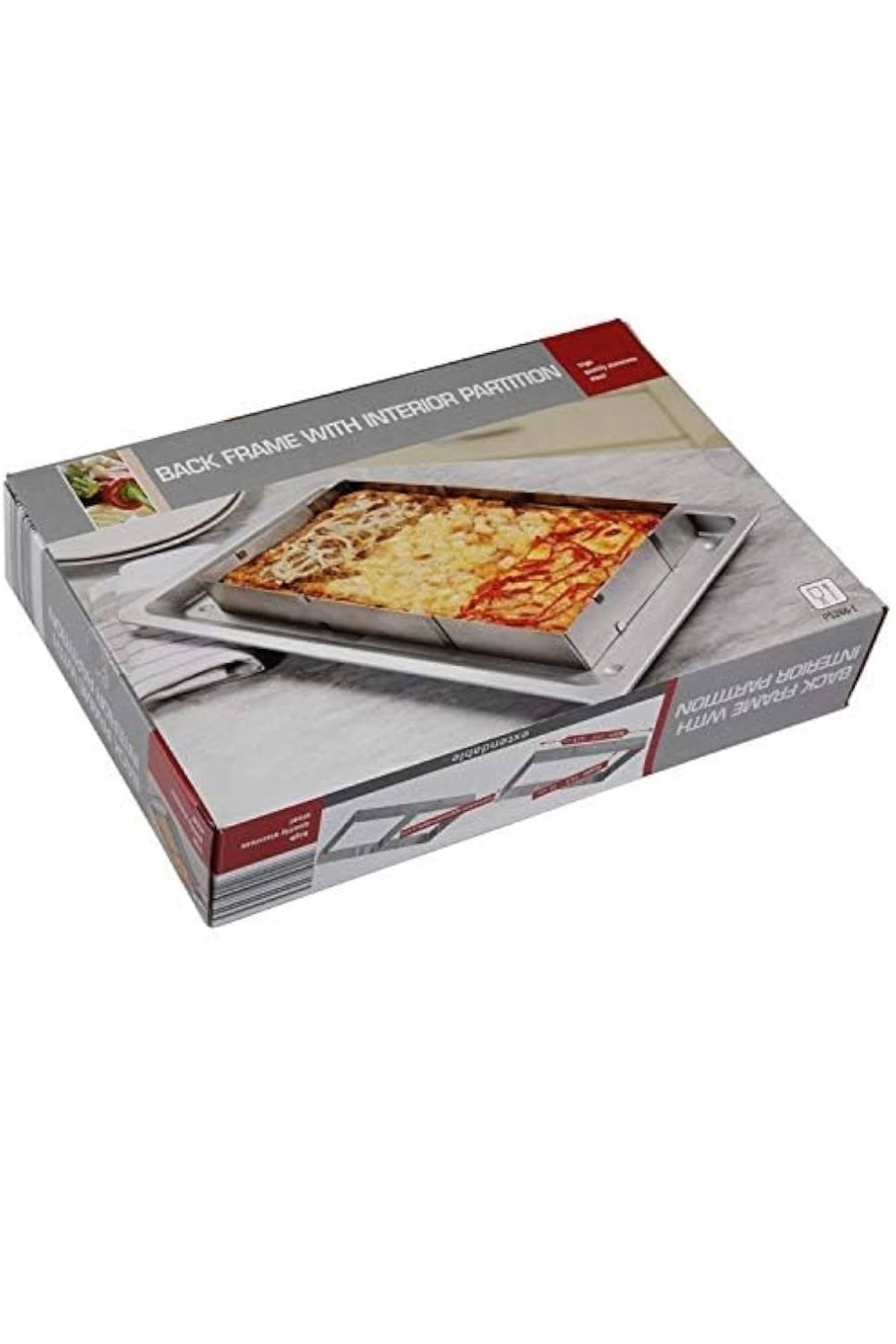 Generic-2-piece tray or container with an internal partition, which may be used to organize or separate items inside. 2