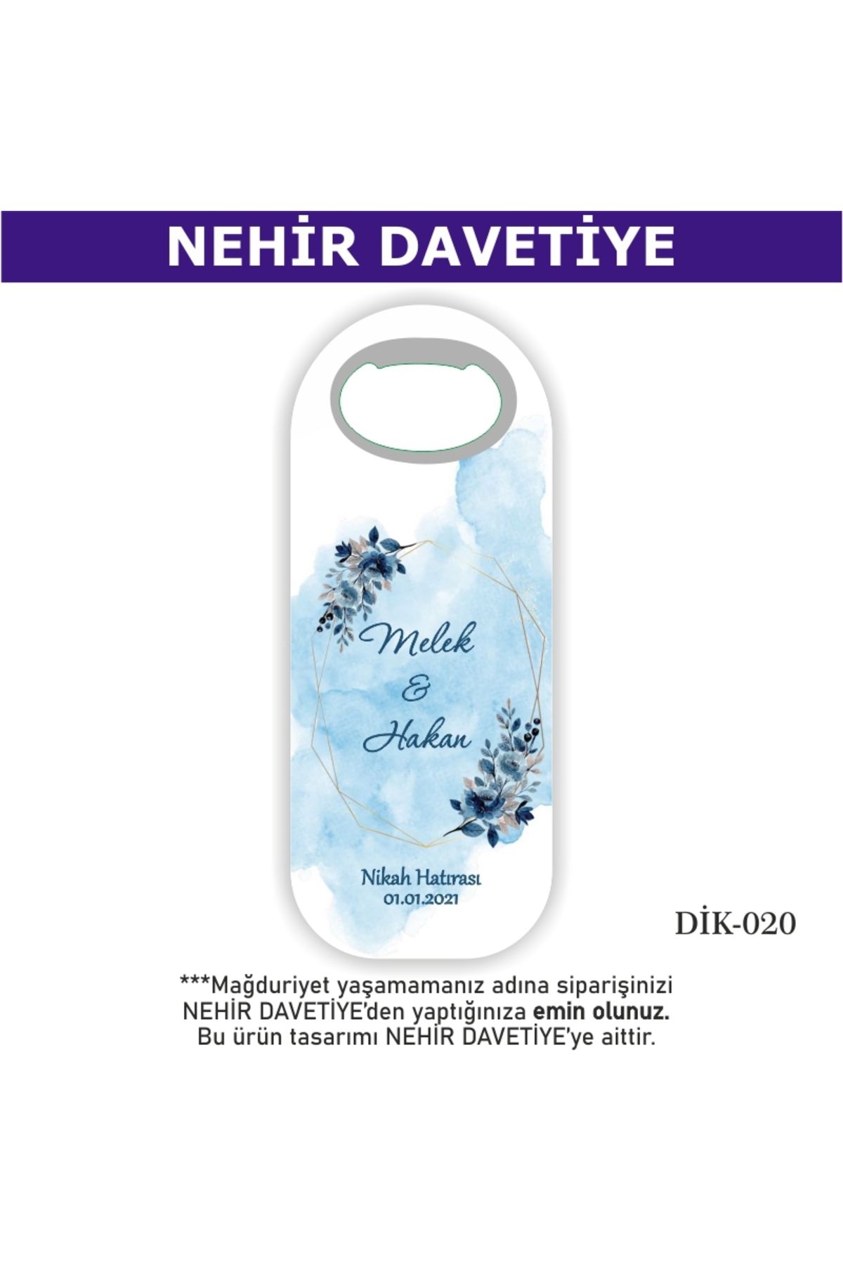 Nehir 50 Adet Düğün Nişan Söz Nikah Mevlüd Sünnet Hediyesi - Hediyelik Magnet Açacak