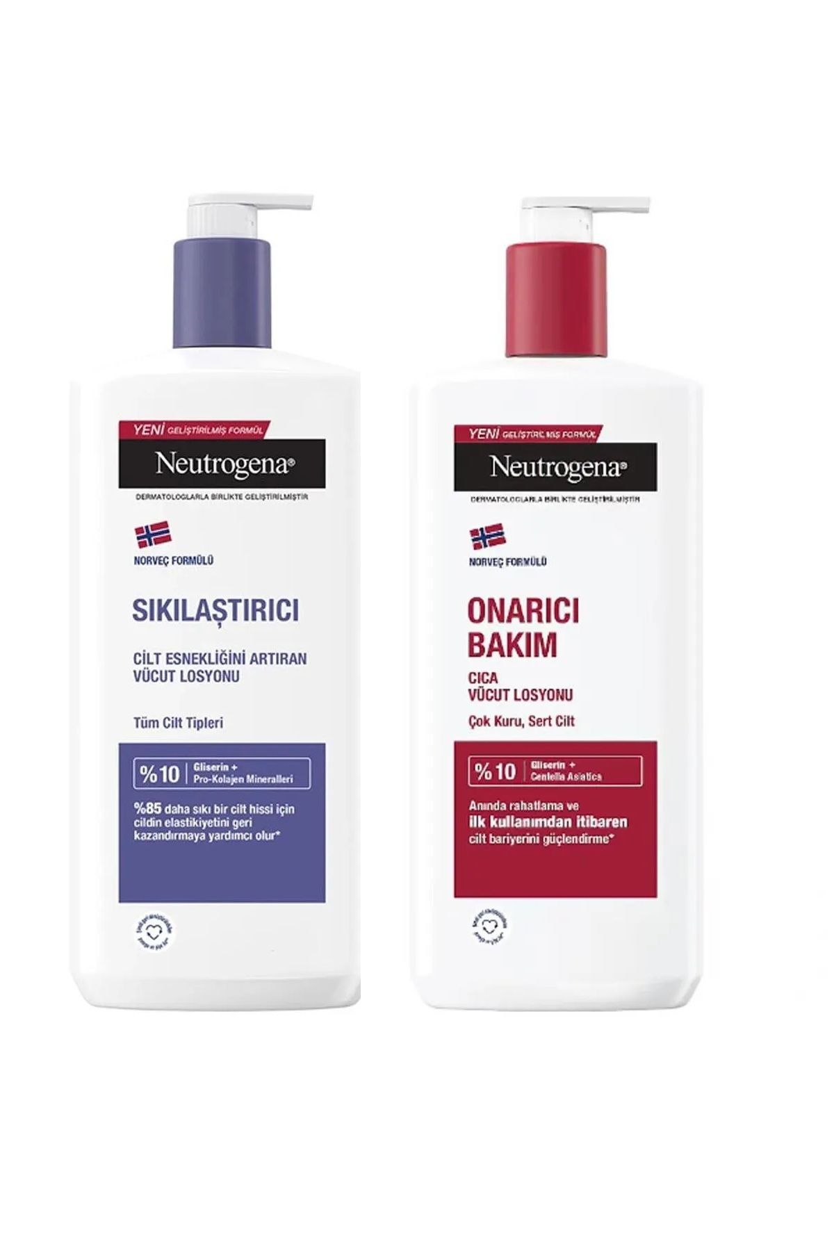 Neutrogena Sıkılaştırıcı Vücut Losyonu 400 Ml + CICA Onarıcı Bakım Vücut Losyonu 400 ml