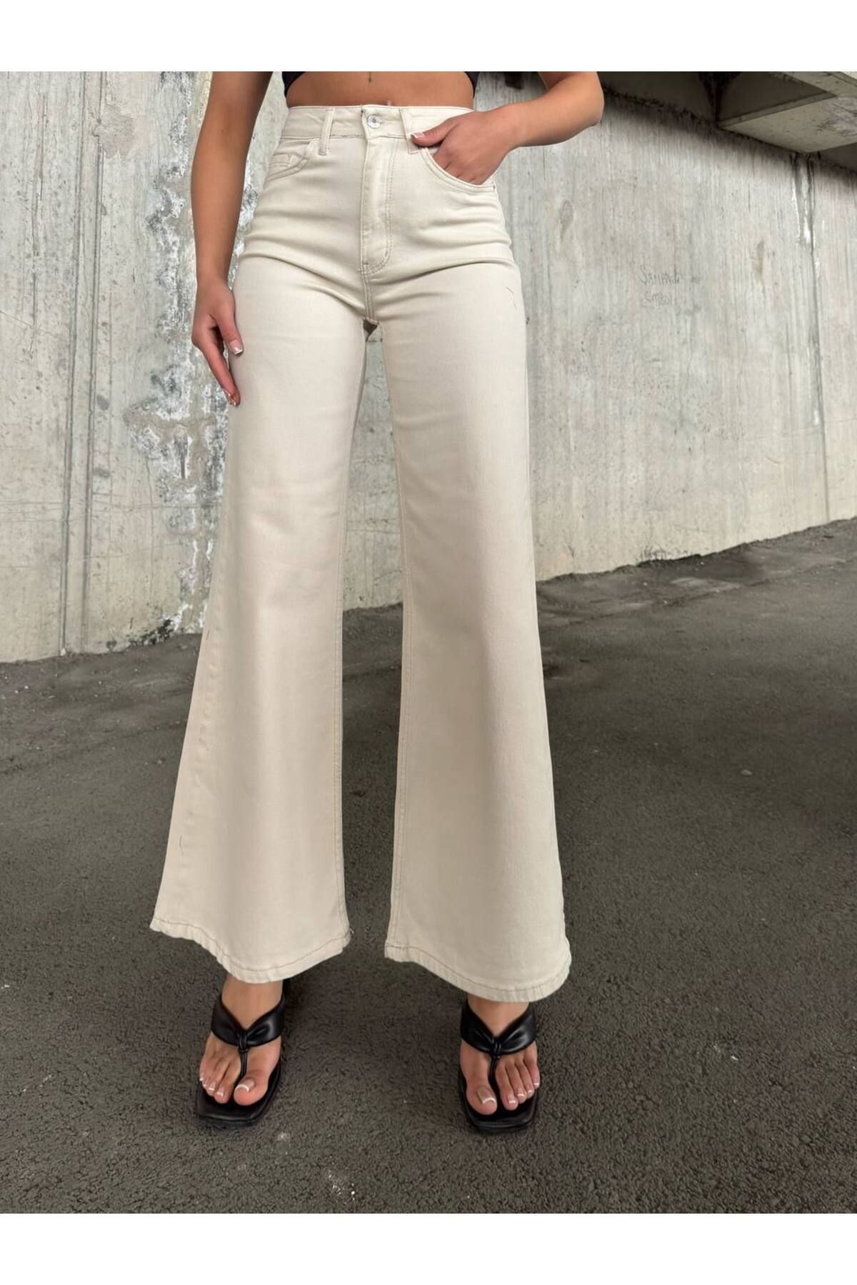 Miele Woman Kadın Yüksek Bel Wide Leg Extra Bol Full Likra Esnek Jeans