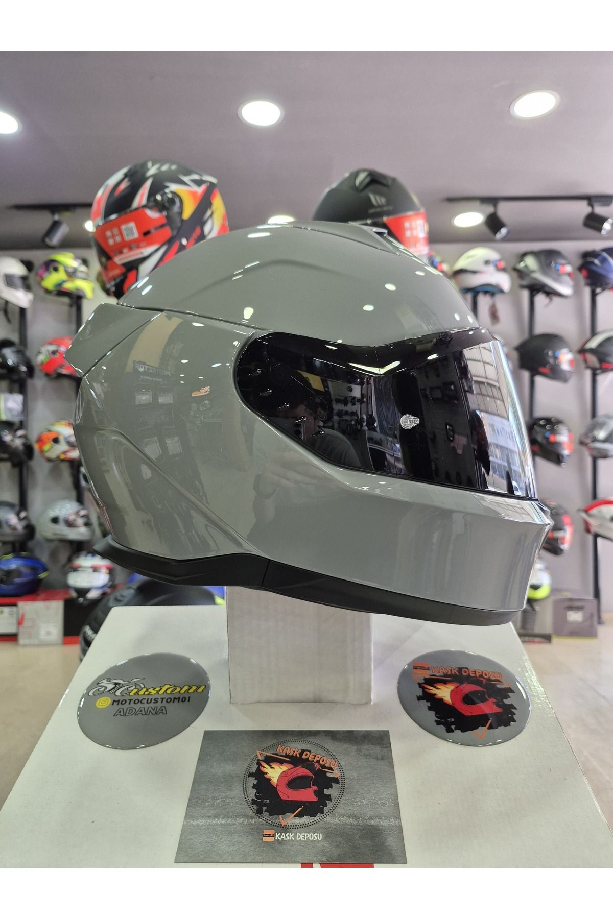 Shark Skwal İ3 Dark Shadow Edition Parlak Nardo Gri Kapalı Kask-S05
