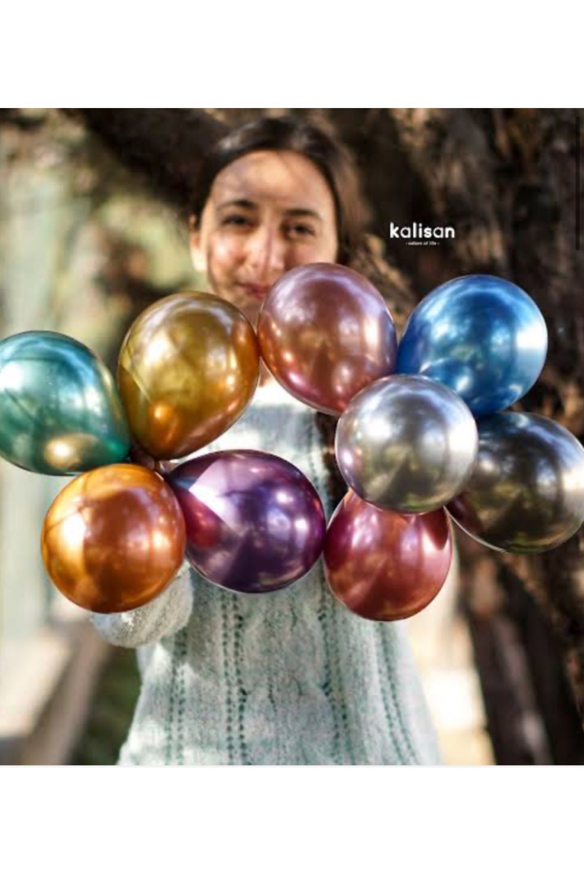 Çemrek Süs Parti Kalisan Krom Balon Karışık Renk 100 lü Paket 5 inç Mini Balon