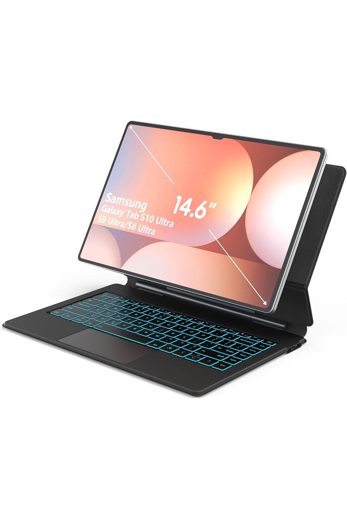 m.tk moveteck Samsung Galaxy S8Ultra S9 Ultra S10 Ultra 14.6 inç Magic Keyboard Touchpad Rgb Işıklı Klavyeli Kılıf