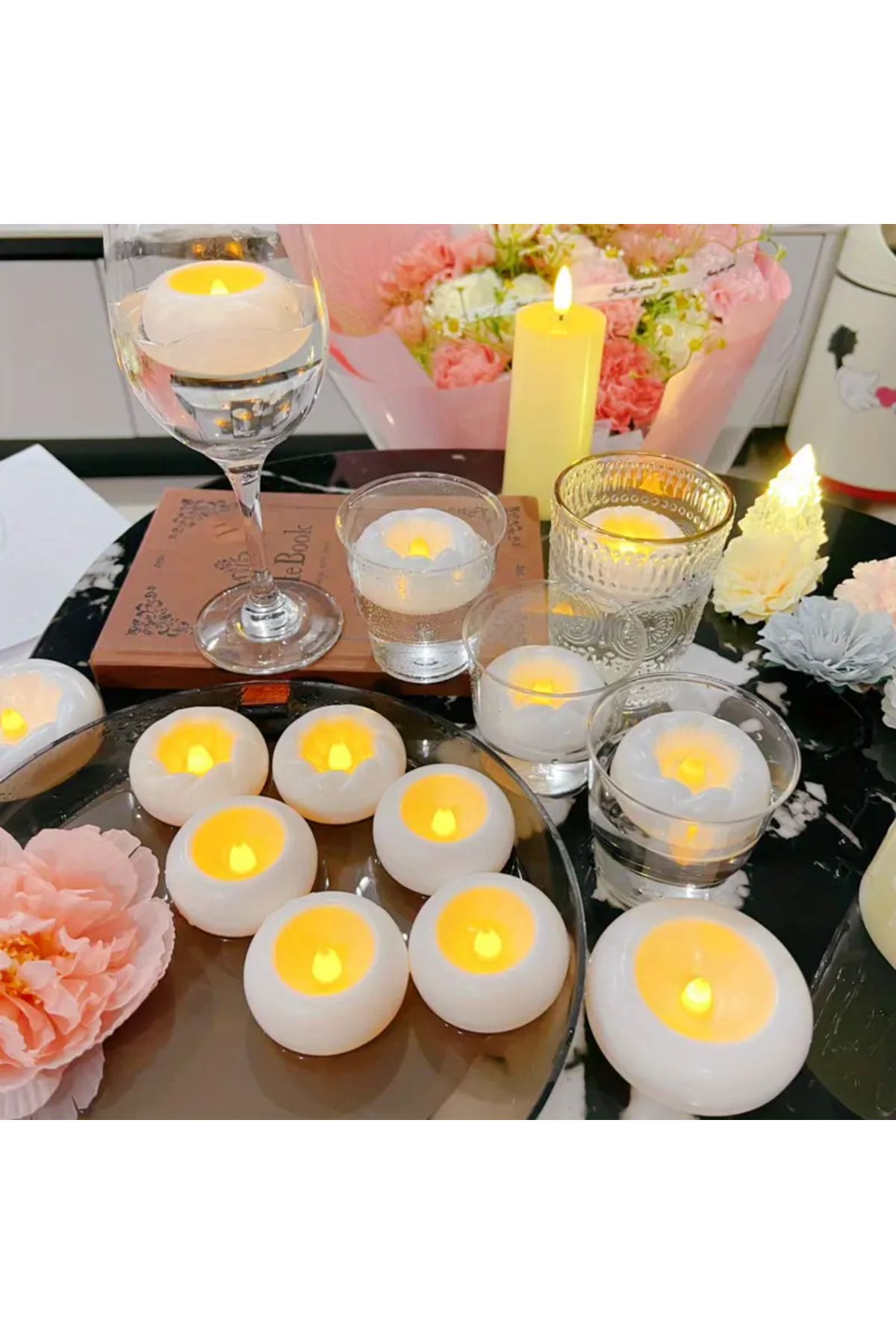 hediyeofisi Yılbaşı Yüzen Mum - Ekonomik 12'li Paket