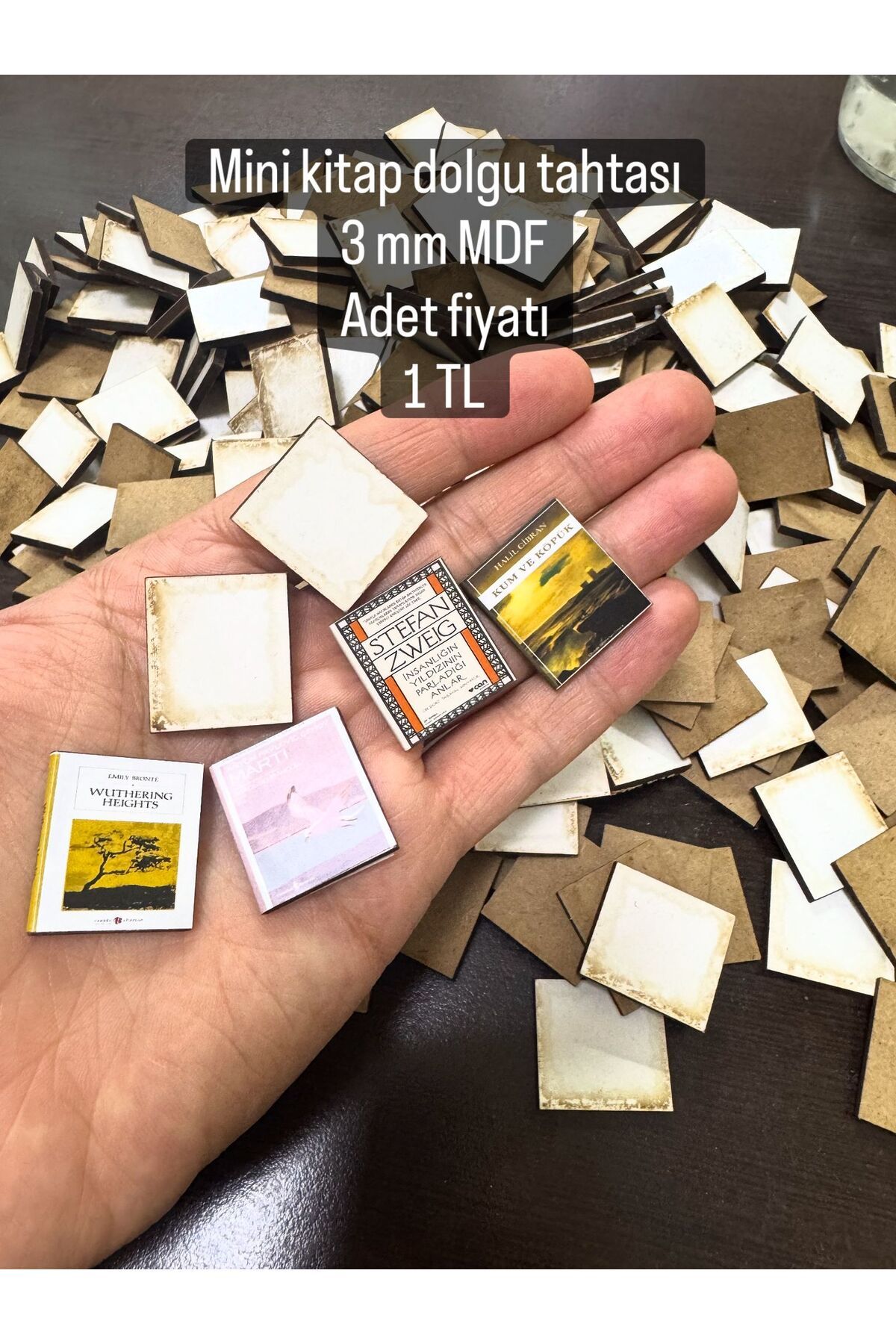 Ouptec Mini Kitaplar İçin Dolgu Tahtası 3MM MDF I Mini Kitap Dolgu Maddesi 1000 Adet 1 TL
