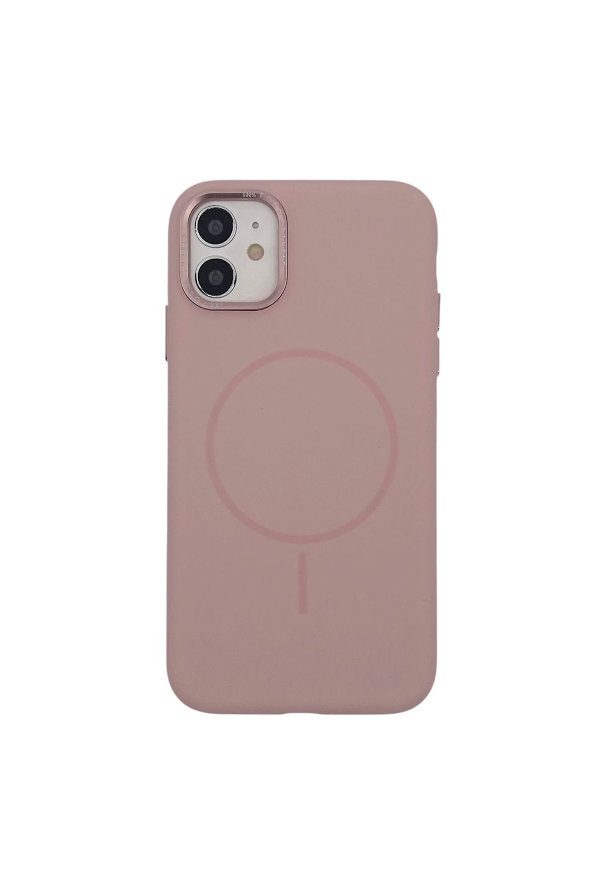 Nettech iPhone 11 Uyumlu Magsafe Arka Koruma Kılıf (Pembe)