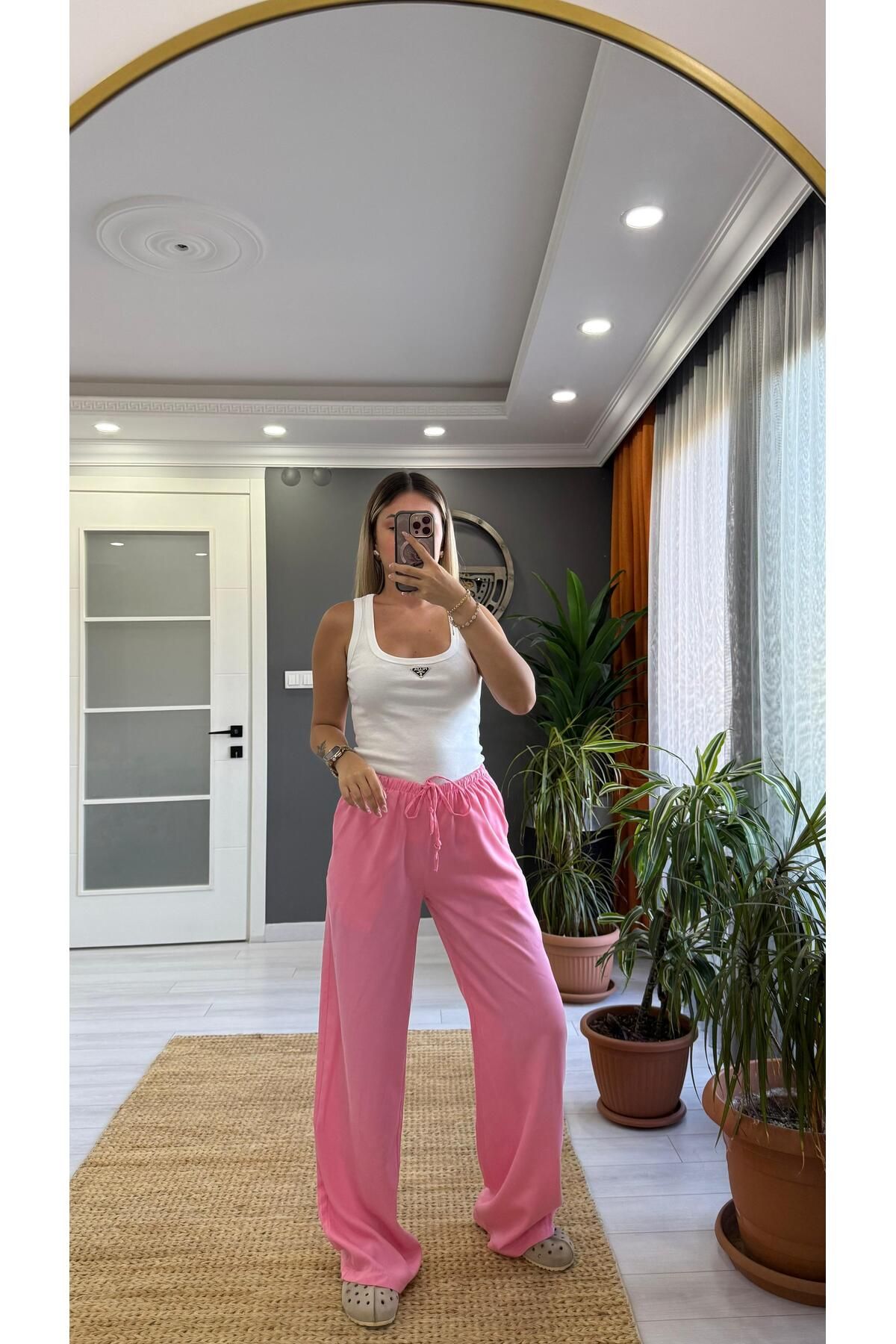 SEVİNÇ GÜNGÖR nefes alan pantalon Pembe