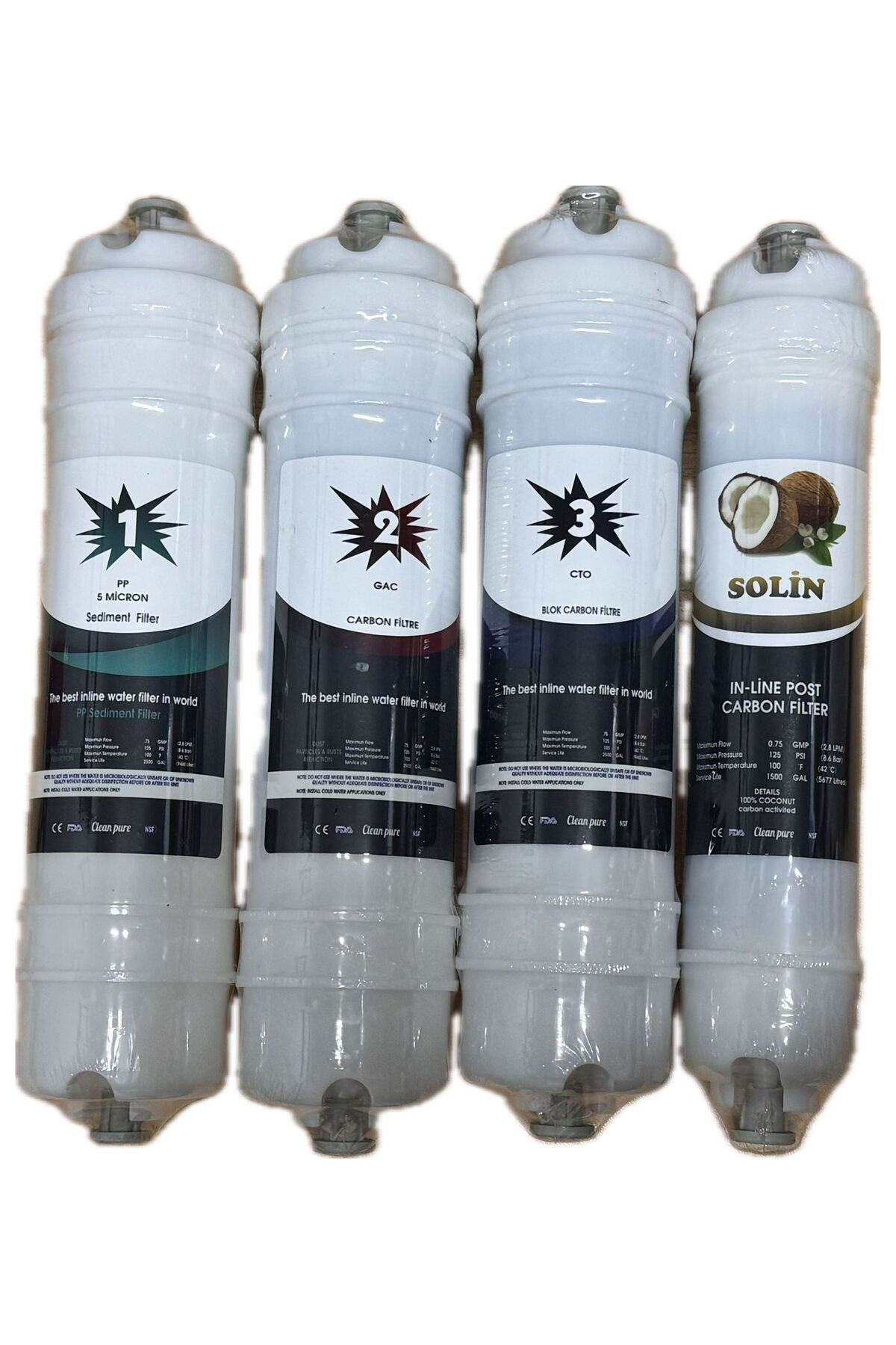 the best inline water Kapalı Kasa Su Arıtma Cihazlarına Uyumlu 4'lü Filtre Seti