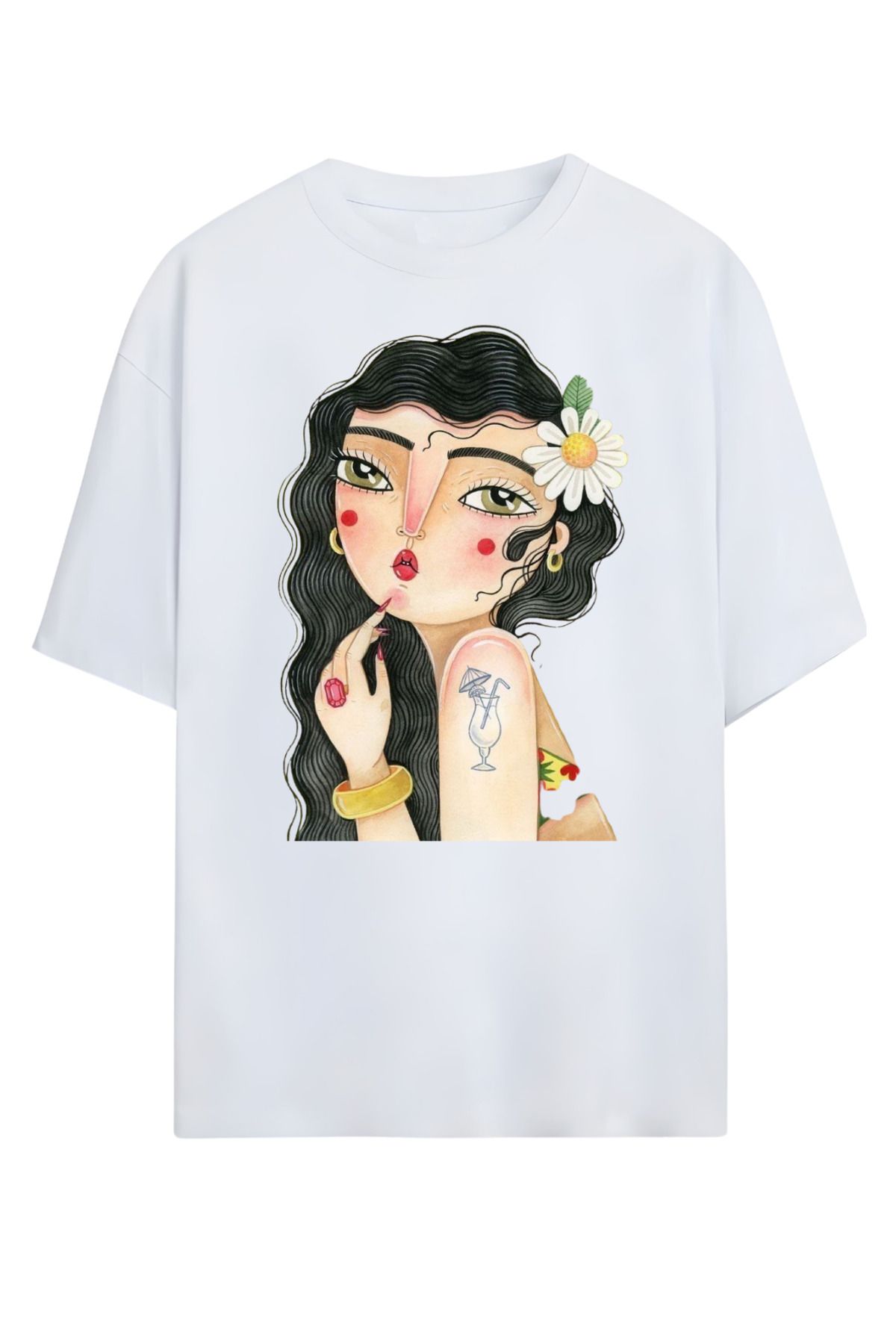 MAGORS GraffTee Unisex %100 Organik Pamuk Bisiklet Yaka Illustrasyon Baskılı Özel Tasarım T-shirt