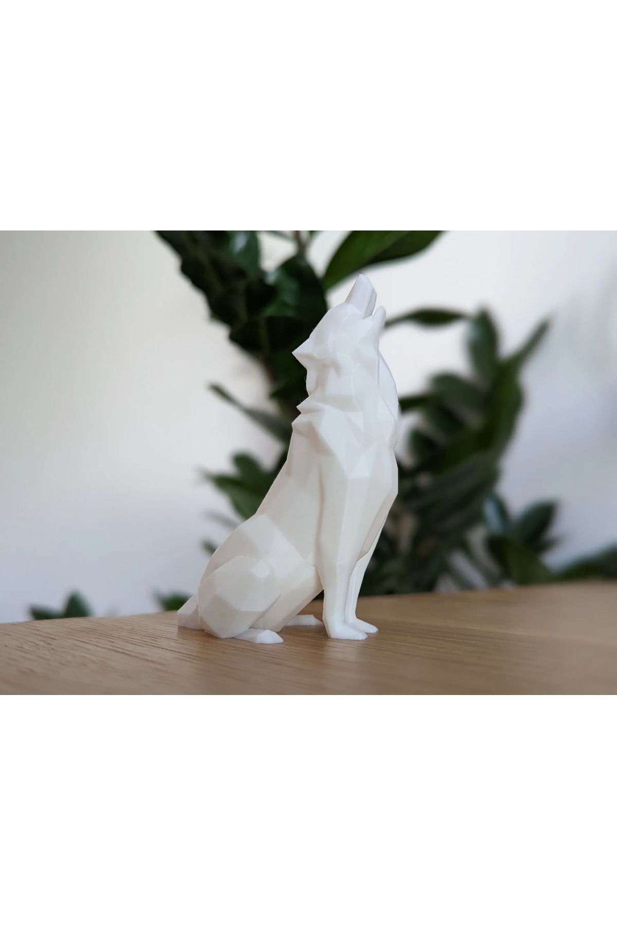 Elioure Beyaz Bozkurt ve Kurt Figürlü Masaüstü Biblo, 12 cm, şık ve hediye seçenekli