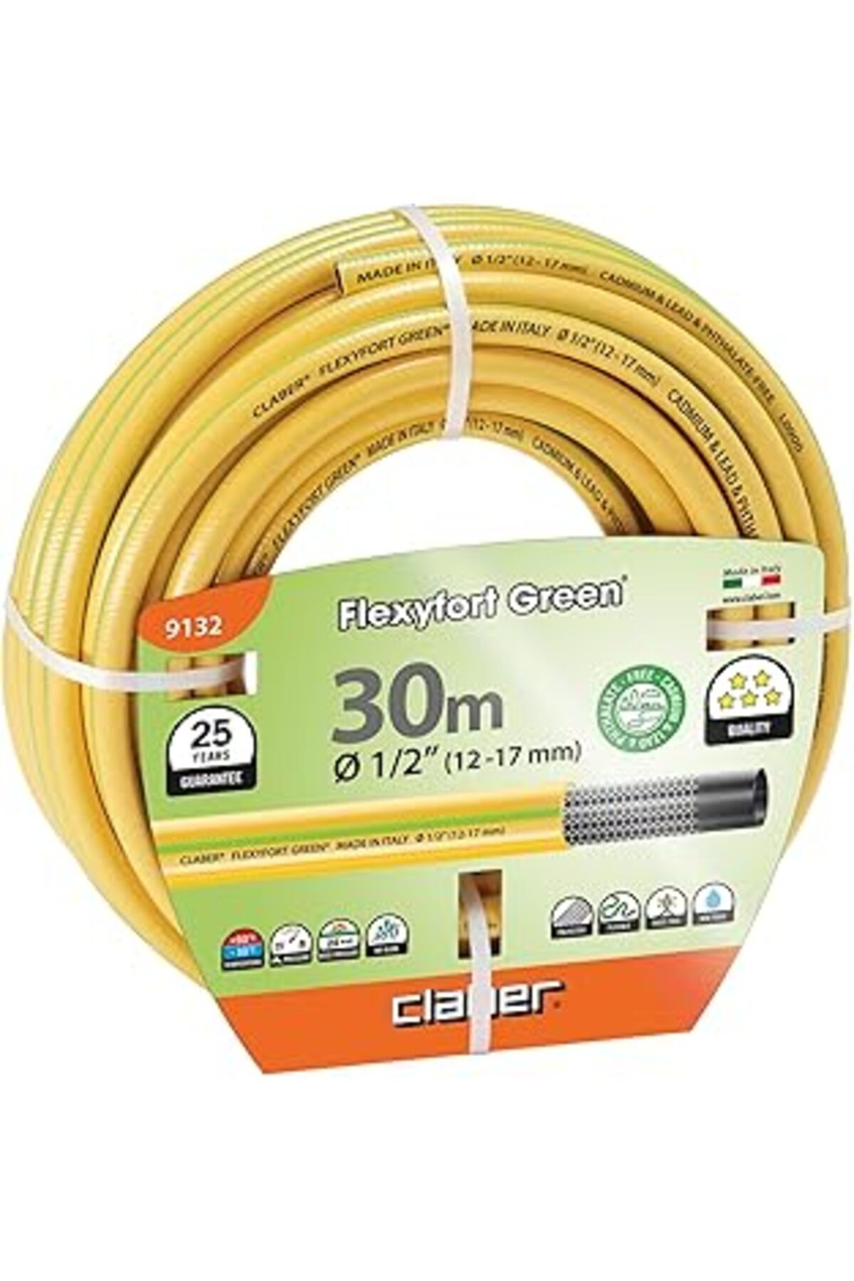 Pazarcan Claber 9132 Flexyfort Green Hortum 30Metre, Çap ½ İnç